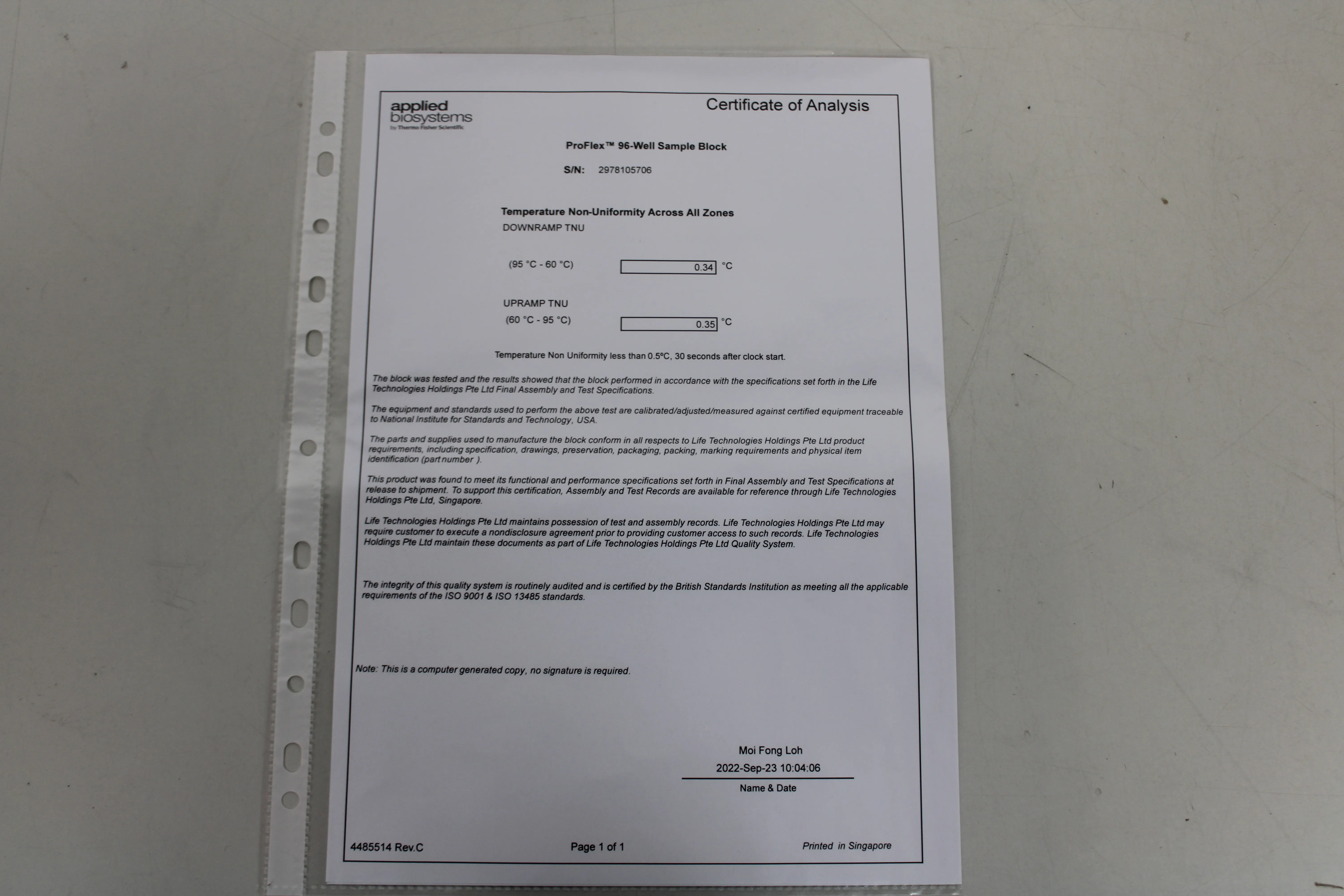 Applied Biosystems ProFlex 96-Well Sample Block