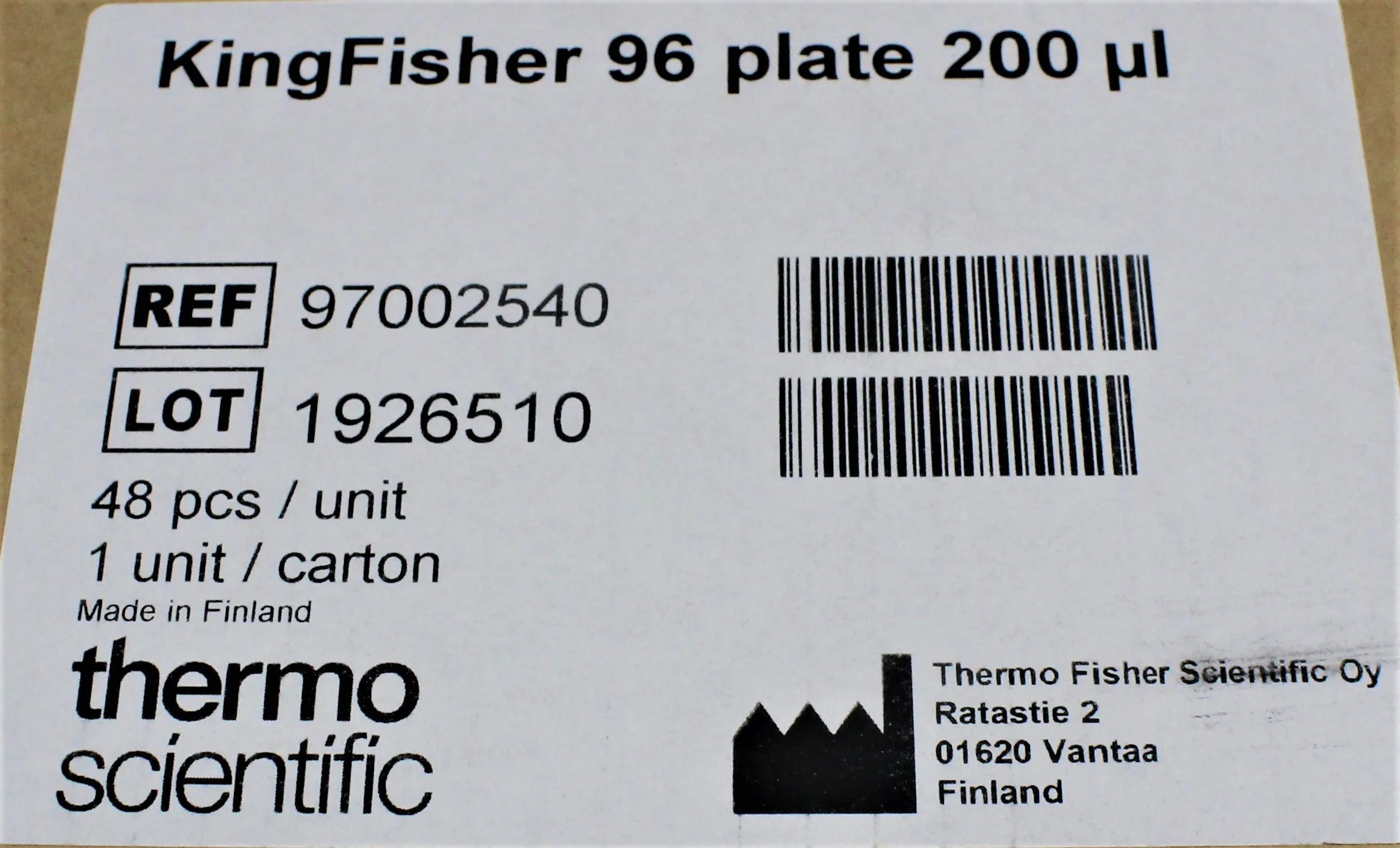 Thermo Scientific KingFisher 96 Microplate (200L) Case of 48 Used Accessory Molecular Biology Equipment