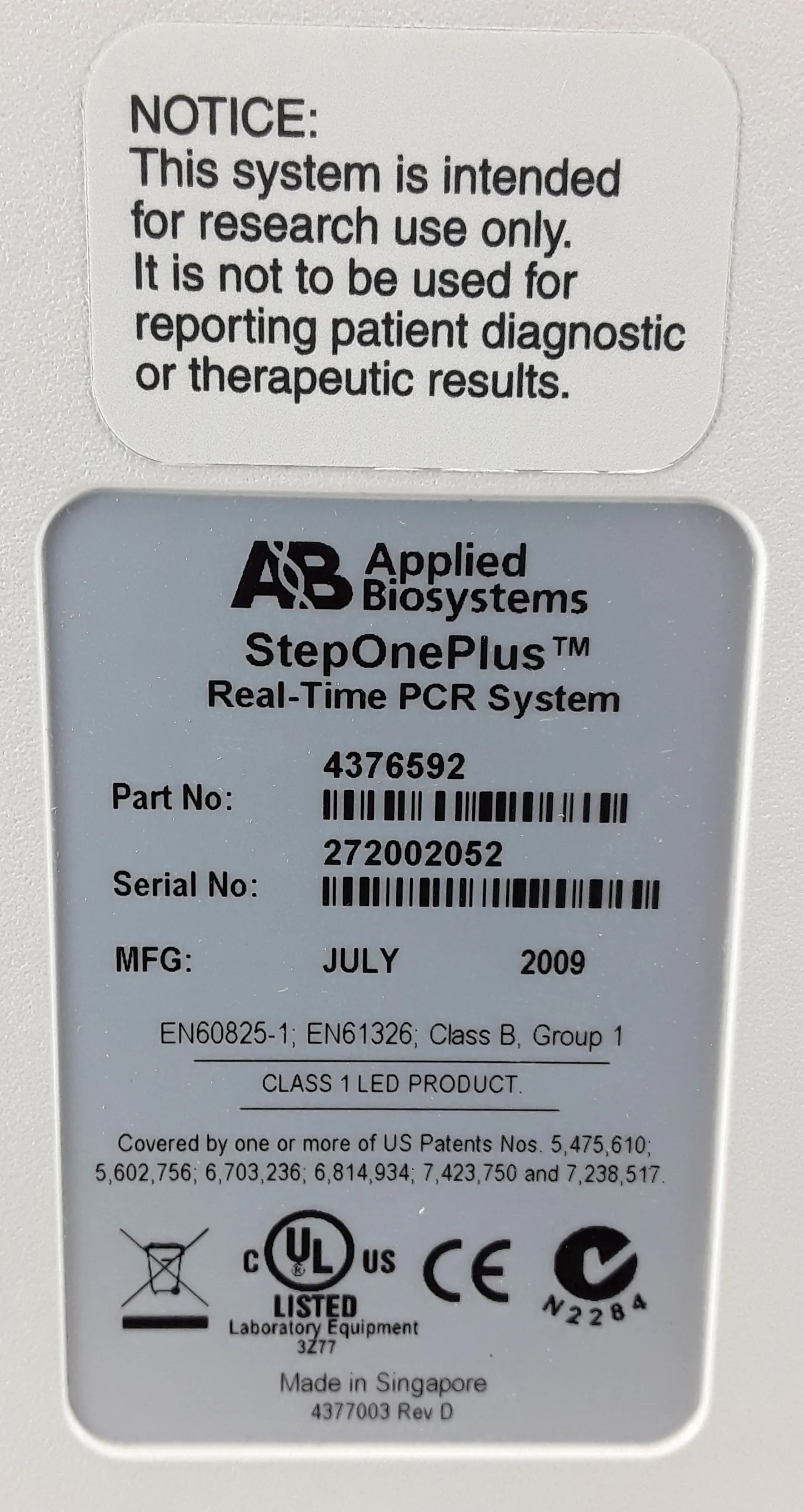 Applied Biosystems 4376592 Real-Time PCR System with 30-Day Warranty