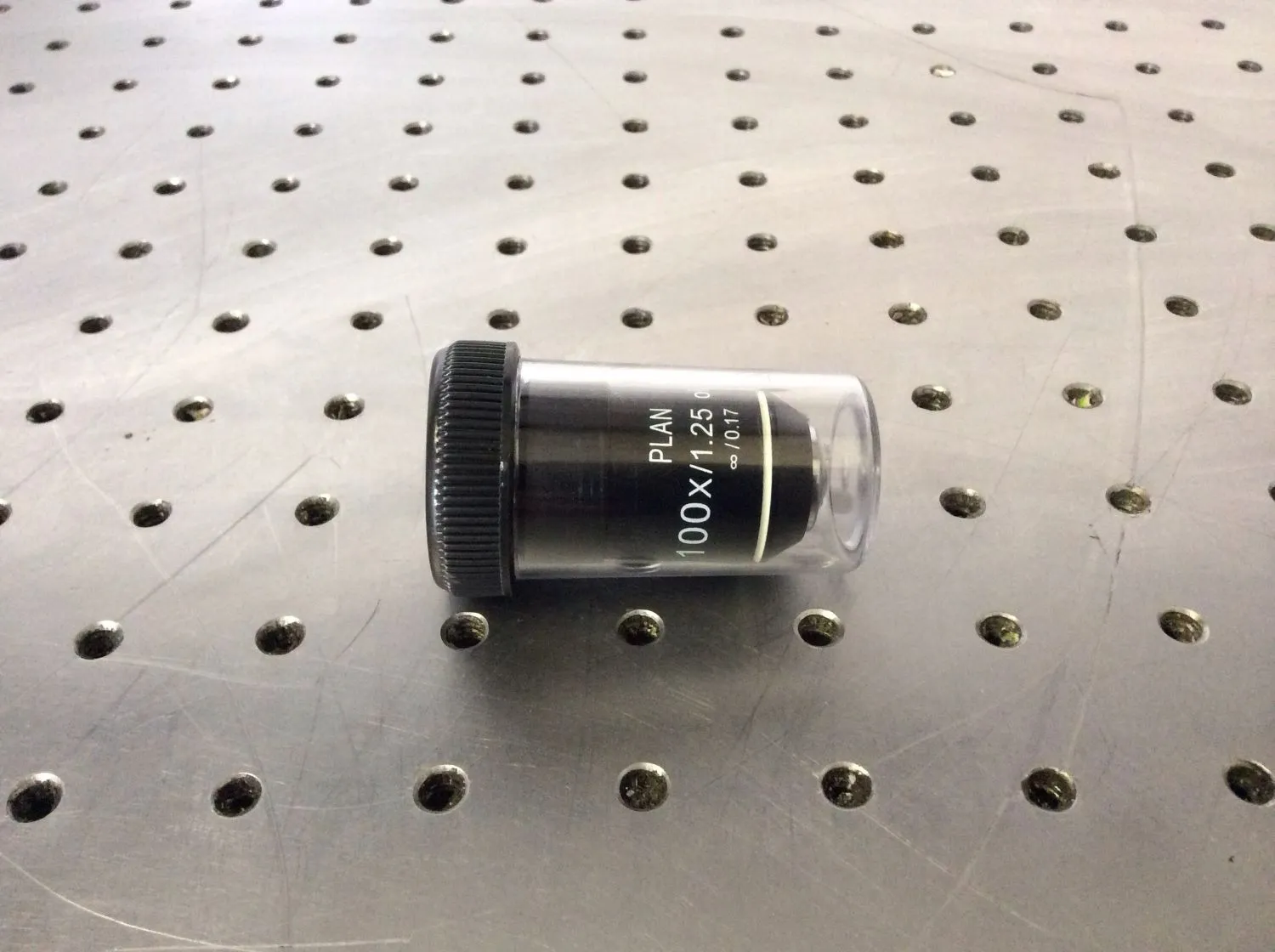 Fisher Scientific Microscope Objective Lens PLAN 100x1.25 oil PH /0.17