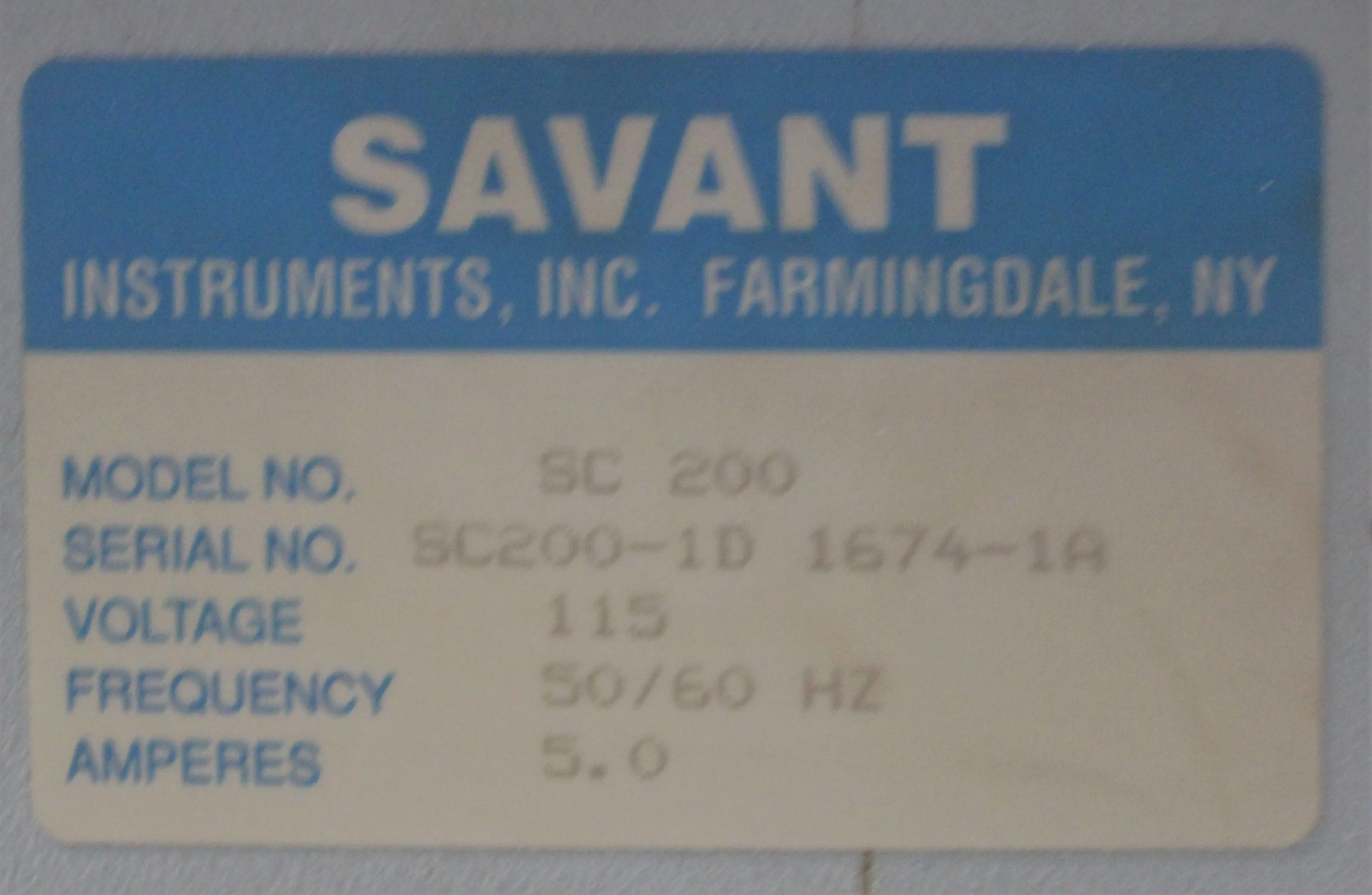 Savant SC 200 SpeedVac Concentrator Model SVC200H