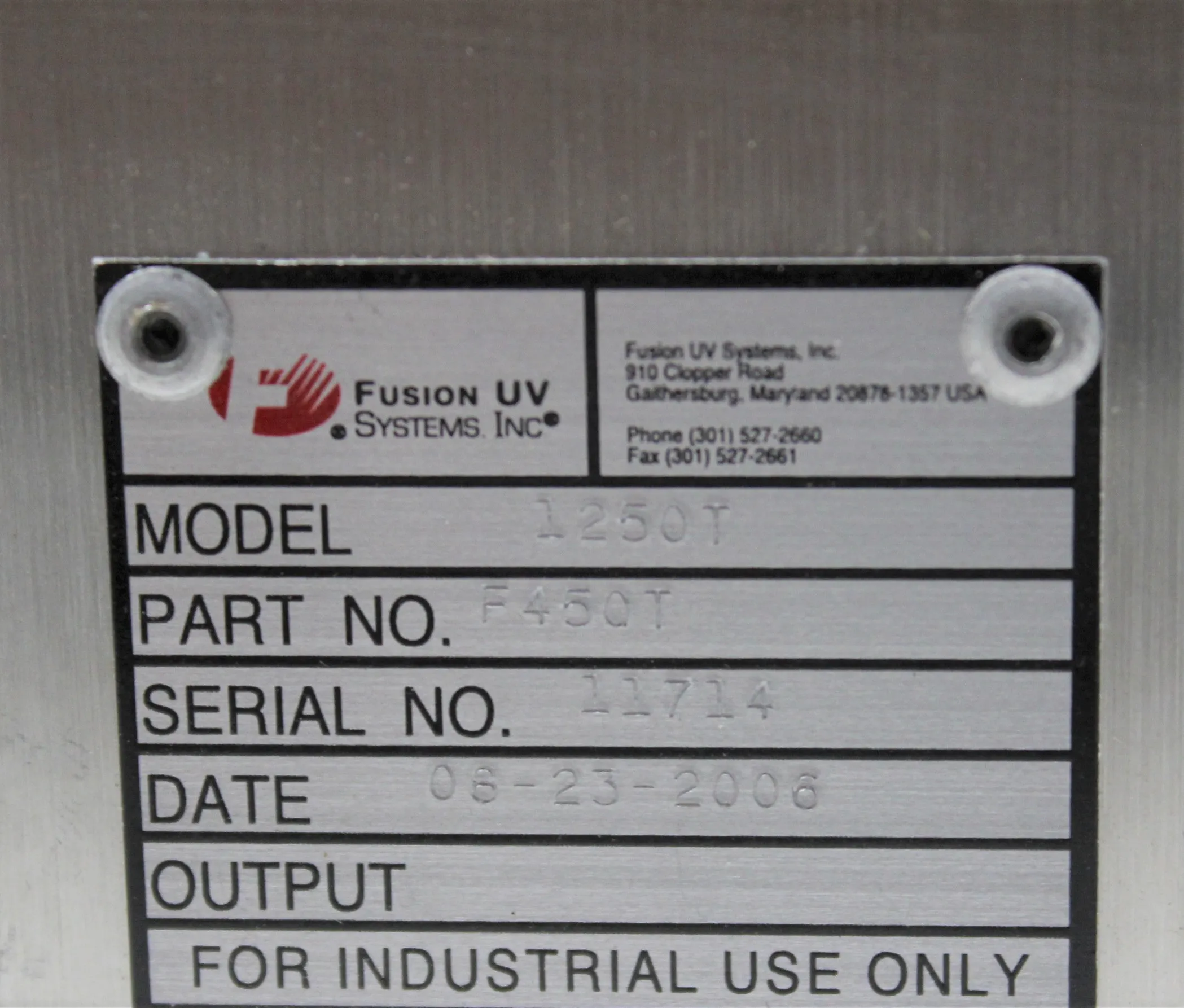 Fusion UV Systems I250 Irradiator Model I250T