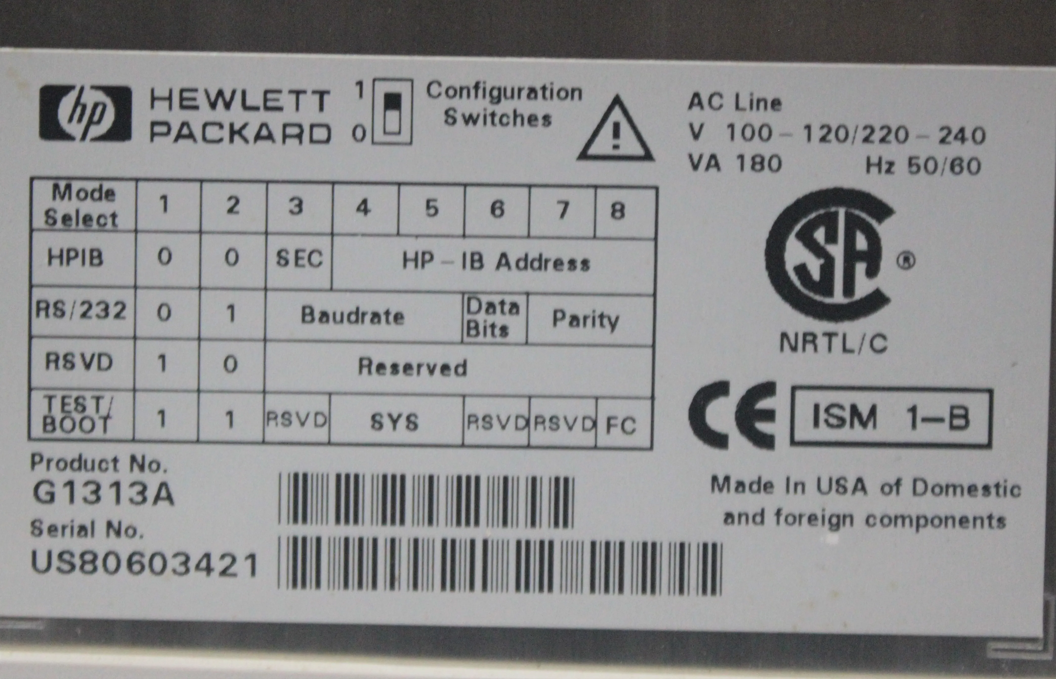 Hewlett Packard 1100 G1313A Autosampler