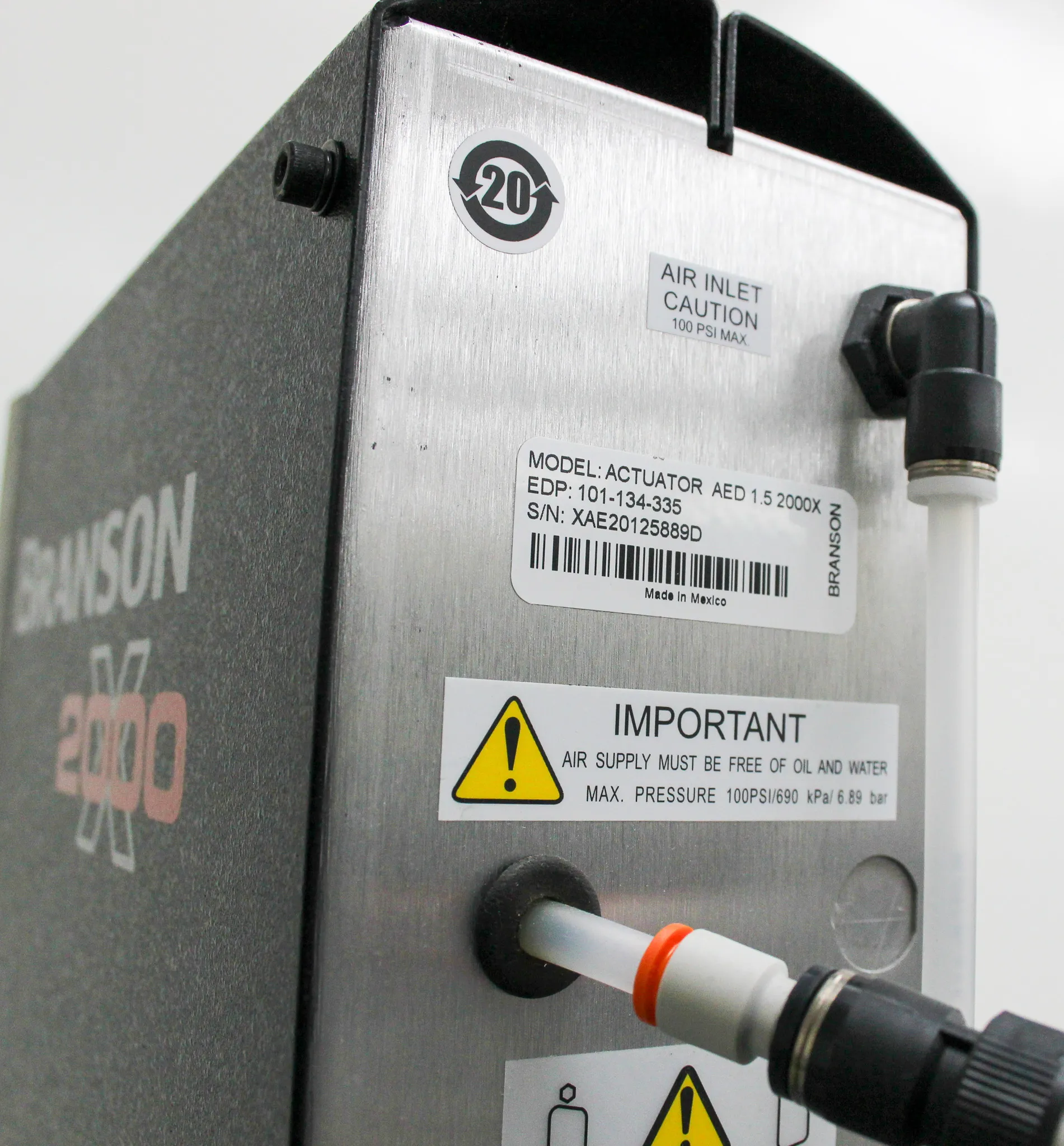 Branson Actuator AED 1.5 2000X Series Ultrasonic Welder - Used VG (Very Good) Condition