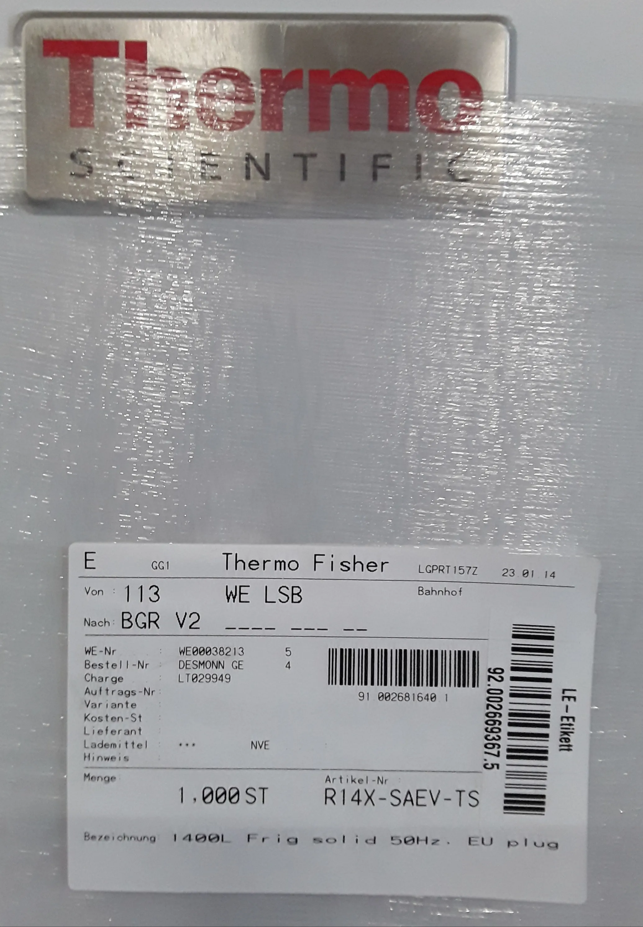 Thermo Fisher R14X-SAEV-TS General Purpose Refrigerator