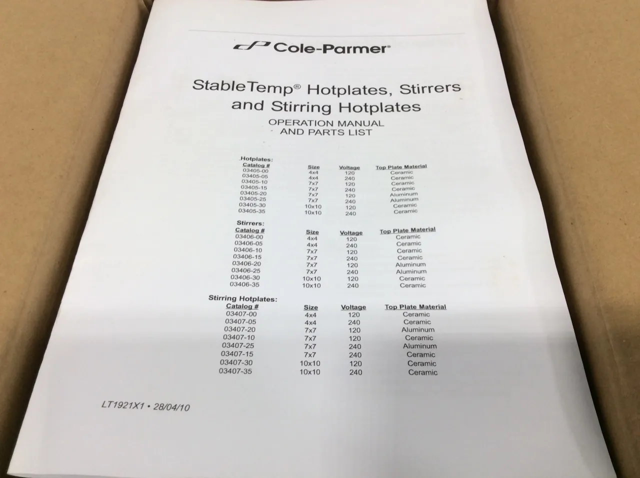 Cole Parmer StableTemp Cat. 03407-05 New Laboratory Equipment