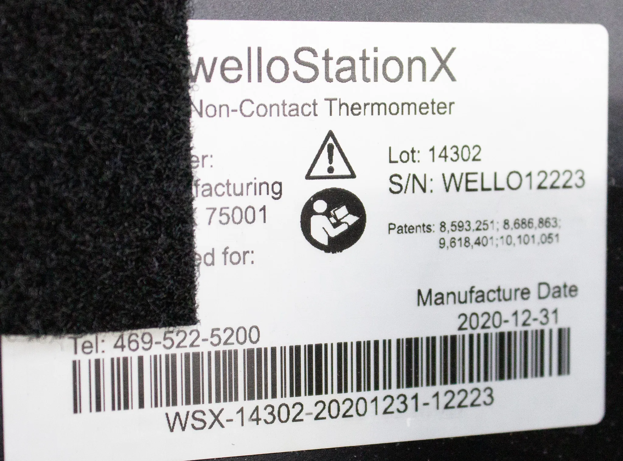 Wello Temperature Screening Station Non-Contact Thermometer Wello Station X Kiosk - AS/IS