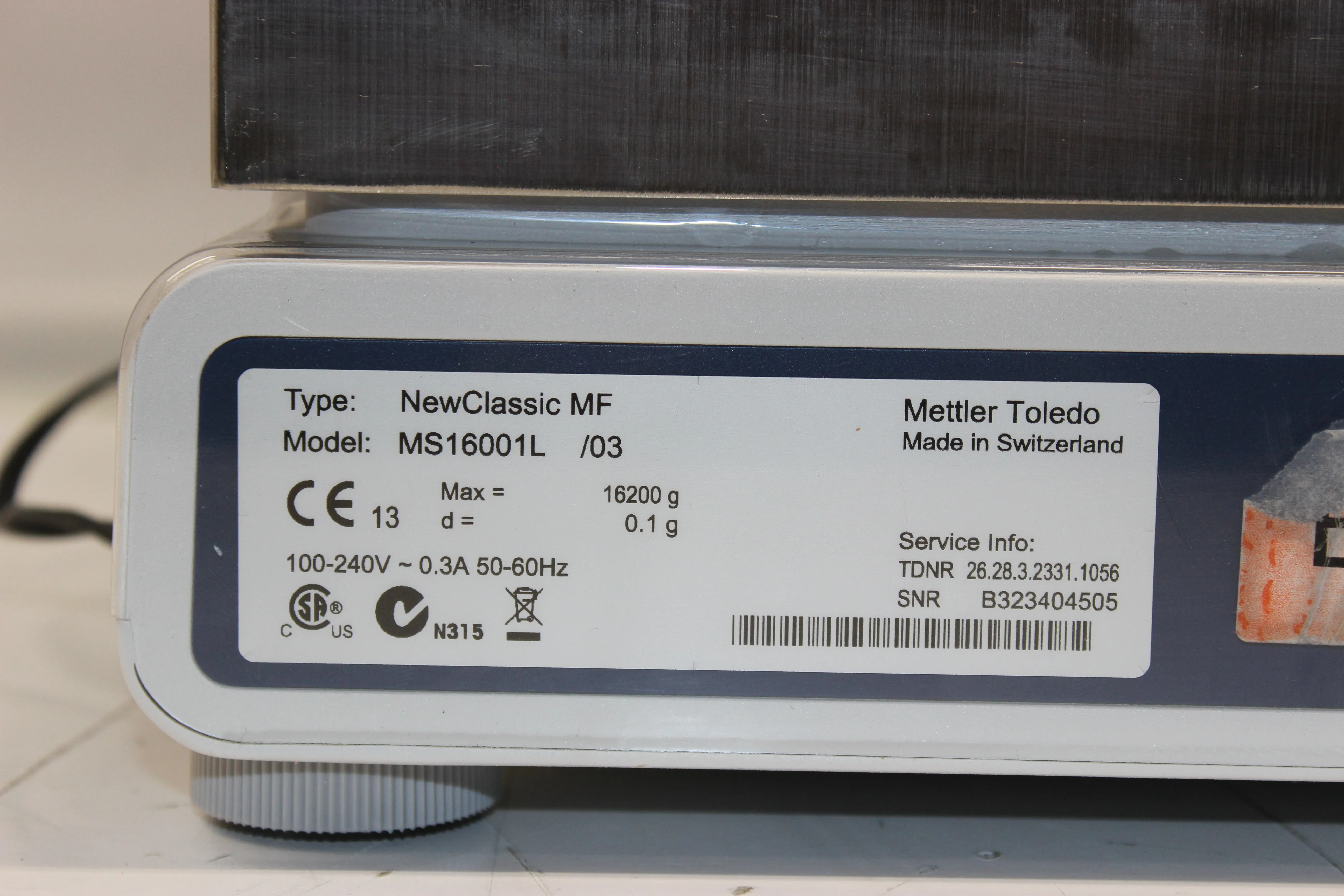 Mettler Toledo NewClassic MF Precision Balance MS16001L/03