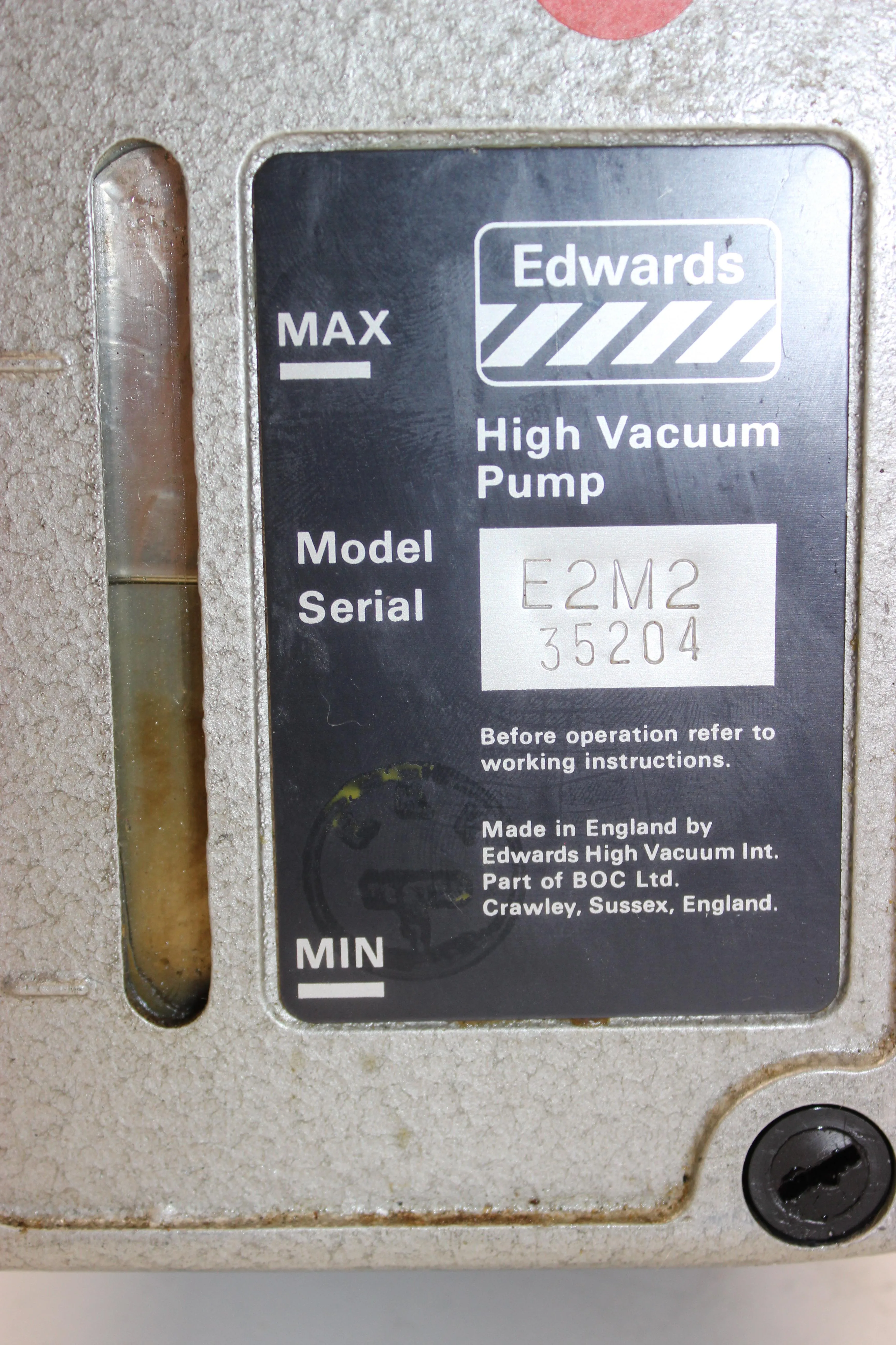 Edwards 2 Stage E2M2 Rotary Vane Dual Stage Mechanical Vacuum Pump