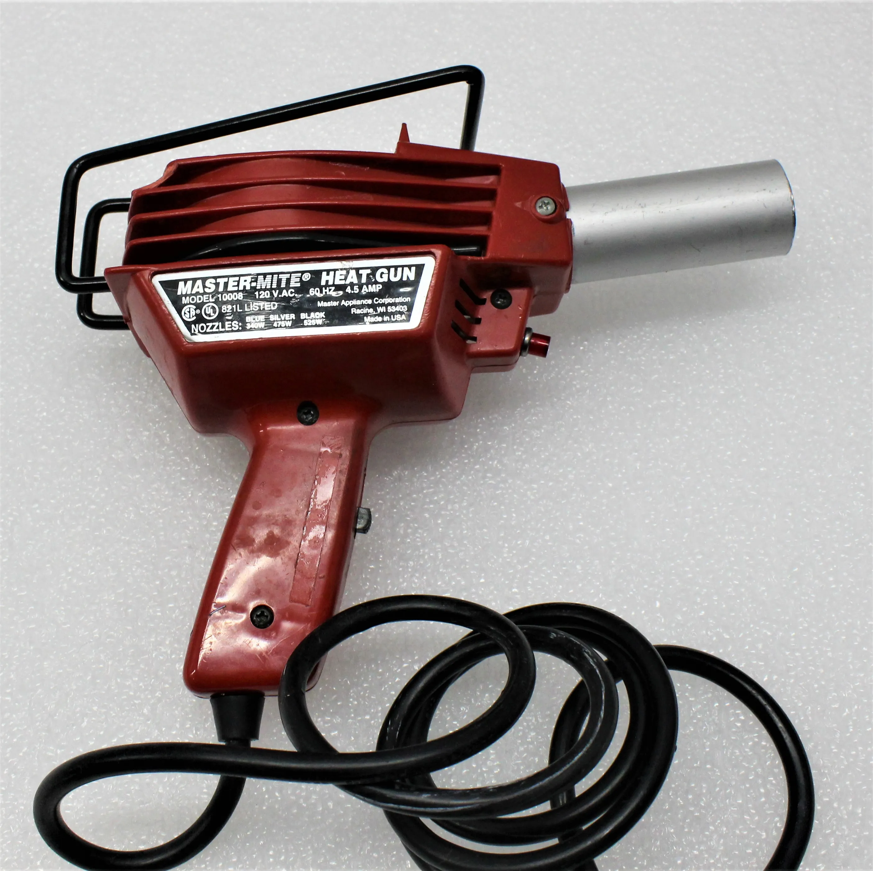 Master-Mite Heat Gun 10008 with Adjustable Stand and Heat Shrink Attachment, Made in U.S.A.