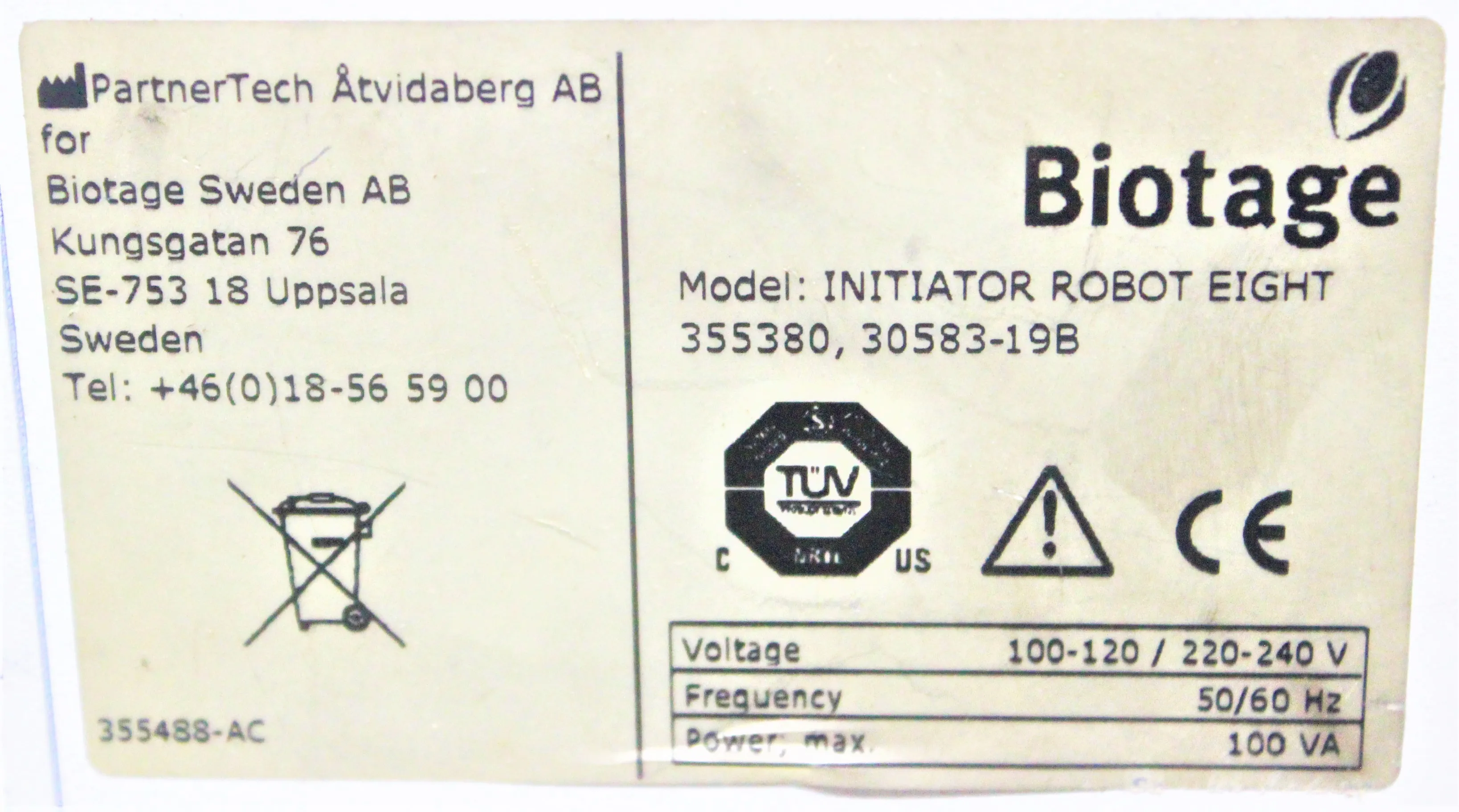 BIOTAGE Initiator Robot Eight Synthesizer Chemistry Lab Equipment