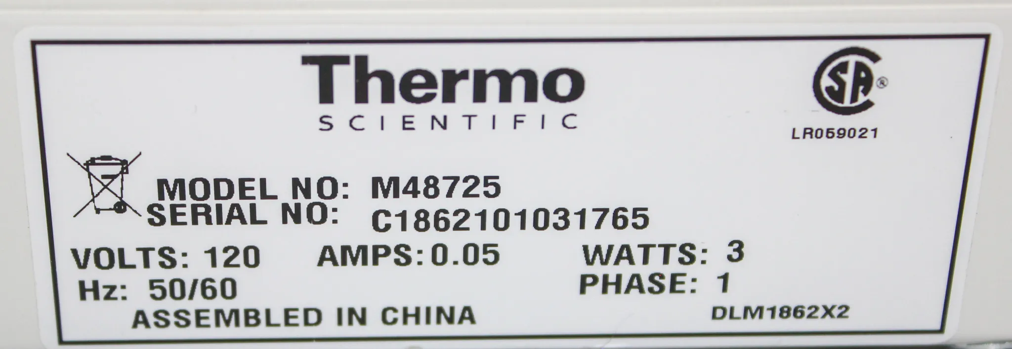 Thermo Scientific Vari Mix Test Tube Rocker M48725 16 x 10-20 mm; 7 x 22-30 mm 2 to 20 rpm