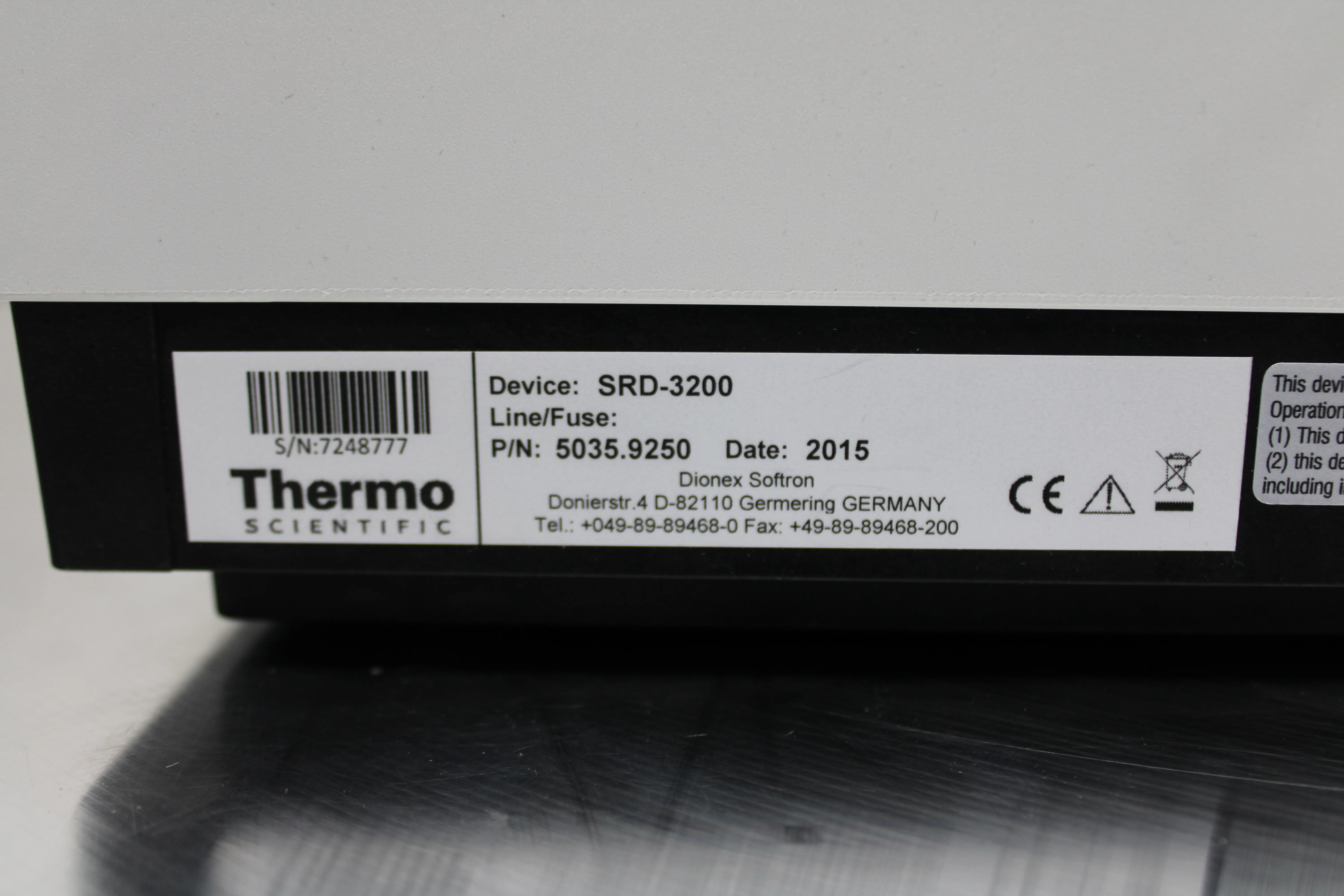 Thermo Scientific Dionex SRD-3200 Solvent Rack w/2 Degasser Channels