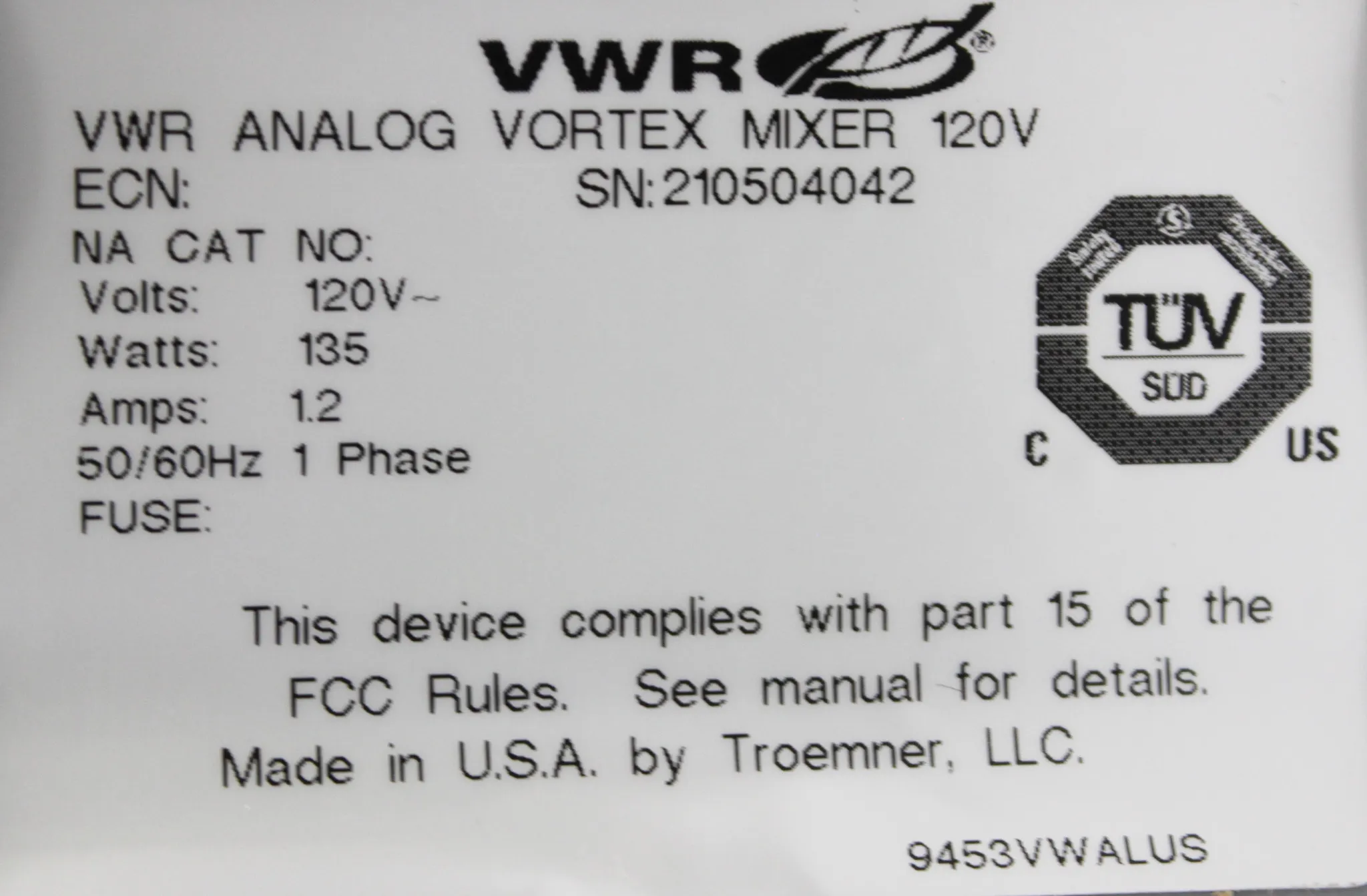 VWR Analog Vortex Mixer