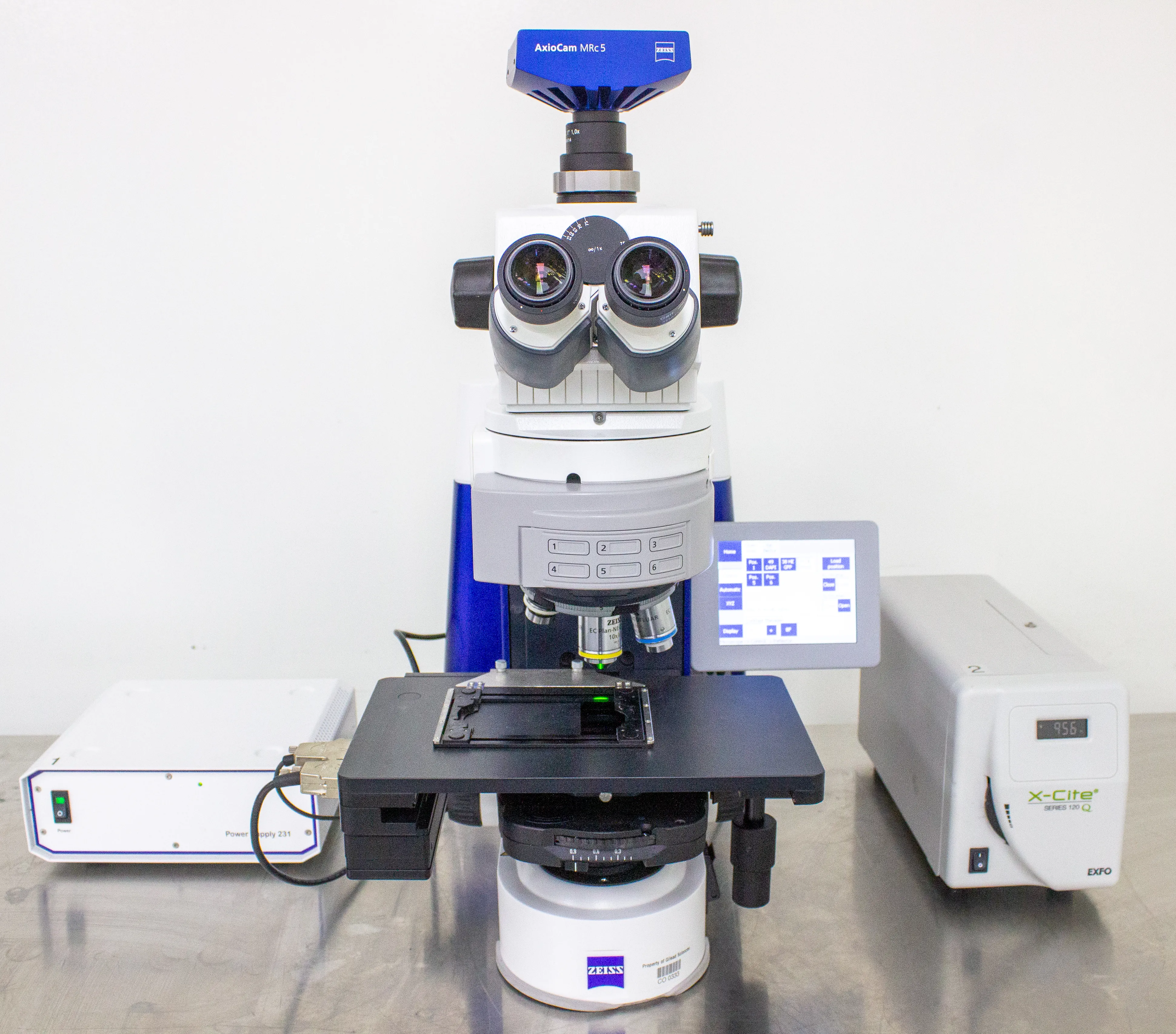 Zeiss Axio Imager M1 Motorized Microscope with Objectives & X-Cite Series 120Q Fluorescence Illuminator