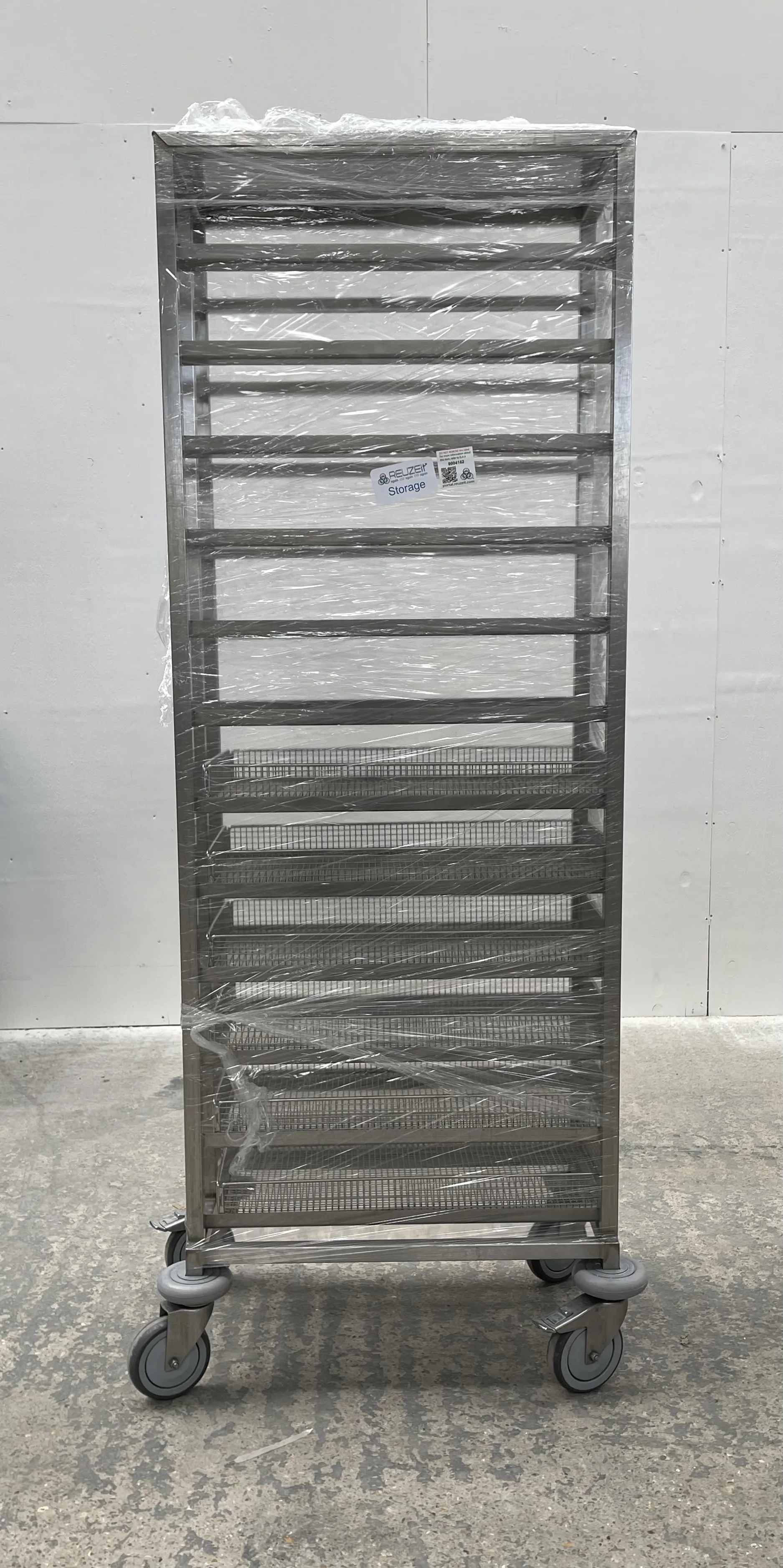 Used Stainless Steel Mobile Trolley 8004162