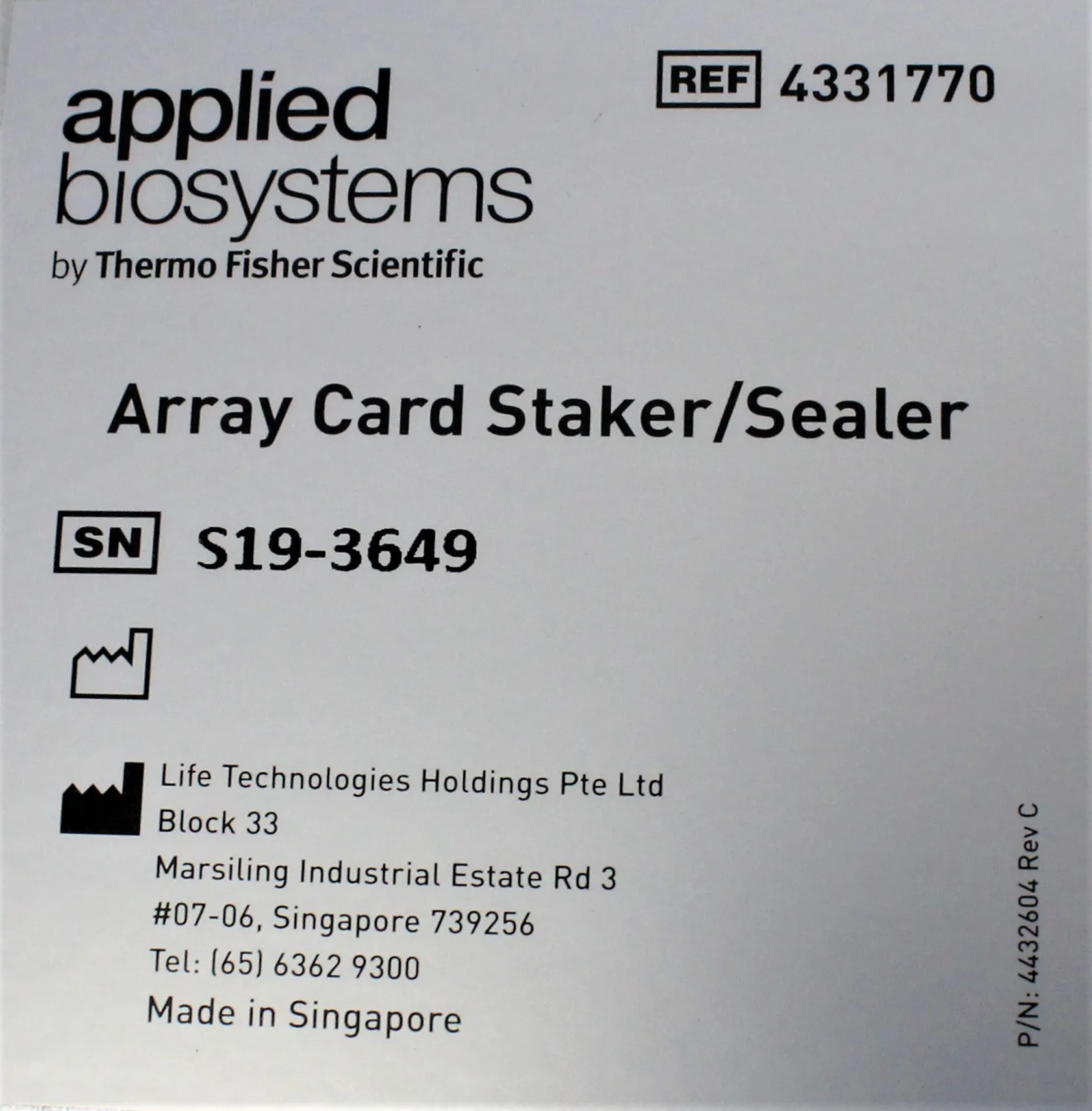 Applied Biosystems Array Card Staker/Sealer 4331770