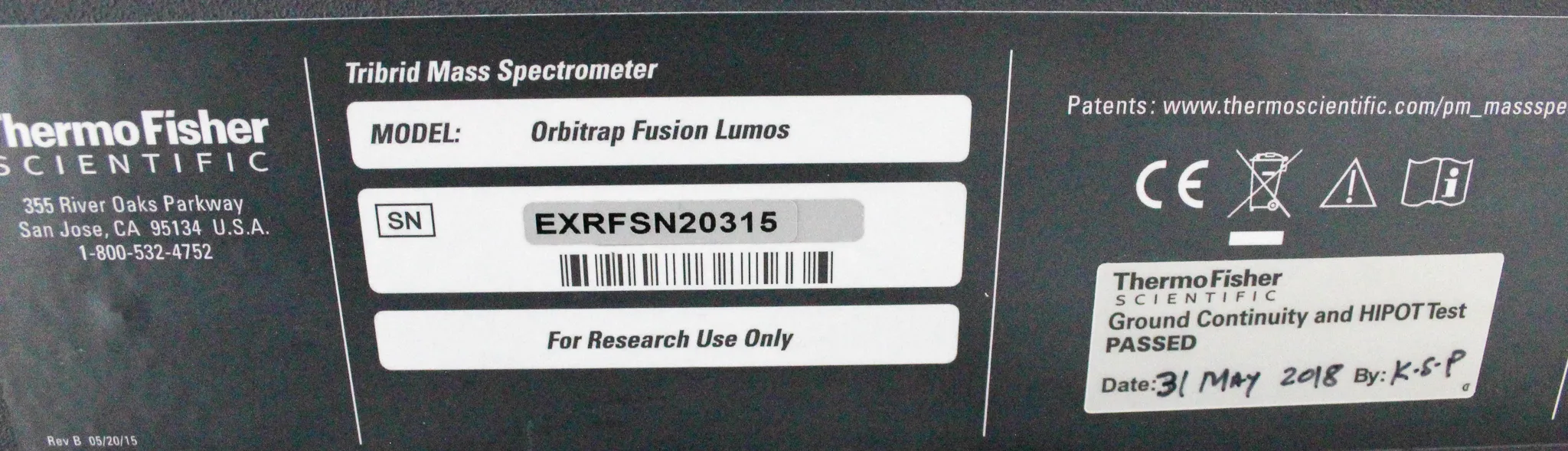 Thermo Scientific Orbitrap Fusion Lumos Mass Spectrometer