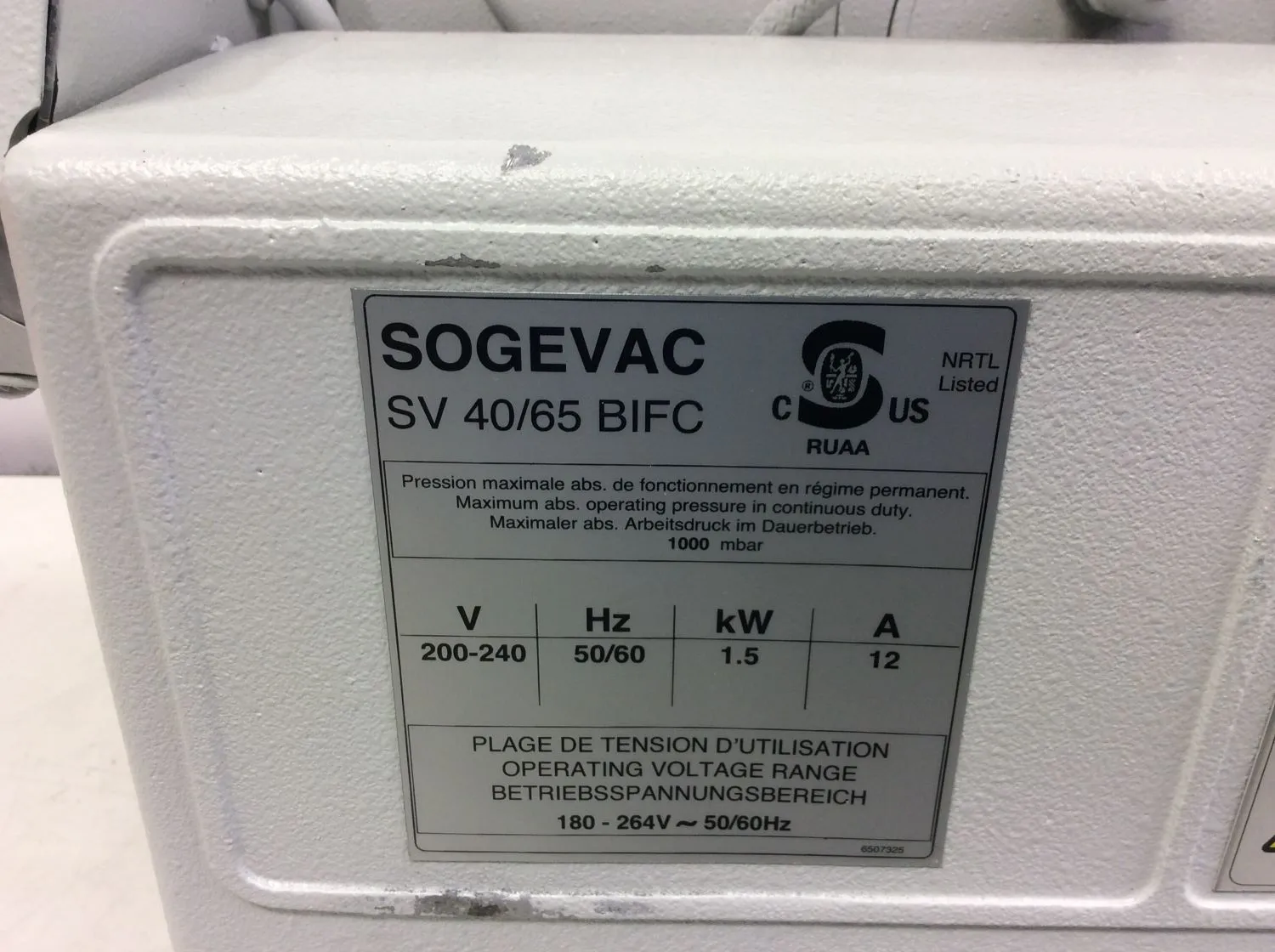 Sogevac SV 40/65 BIFC Vacuum Pump