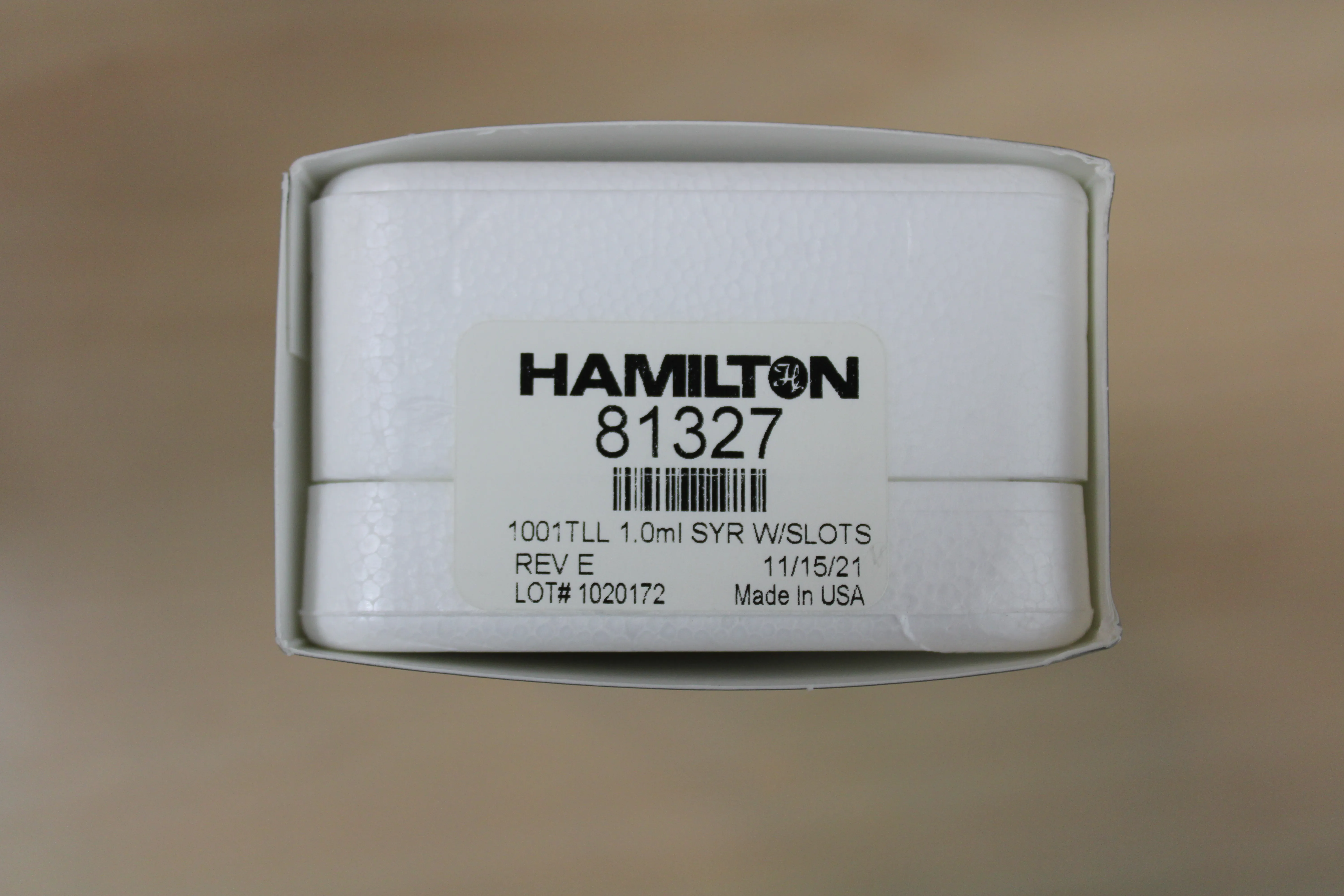 Hamilton 1001TLL 1.0ml Syringe W/SLOTS