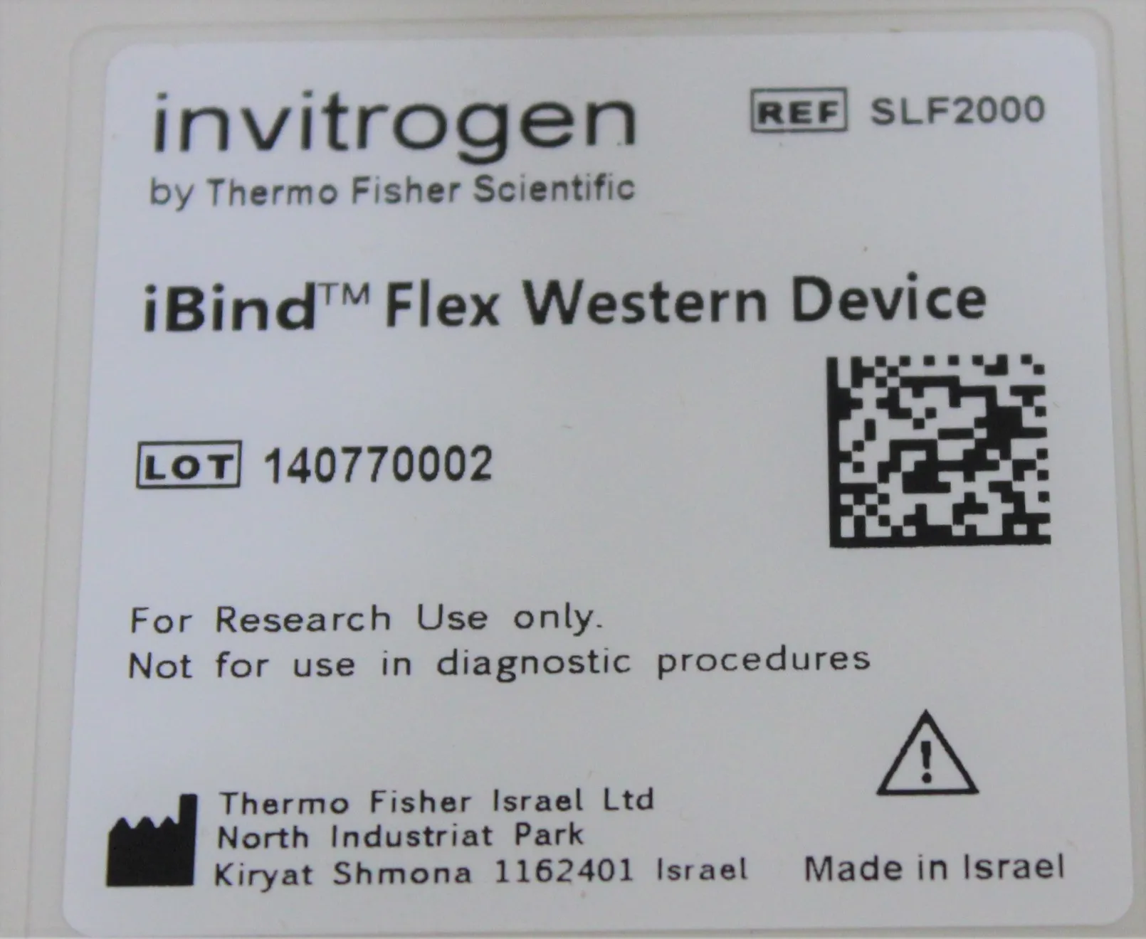 Used Invitrogen iBind Flex Western Device SLF2000 Class 1 Accessory 30-Day Warranty