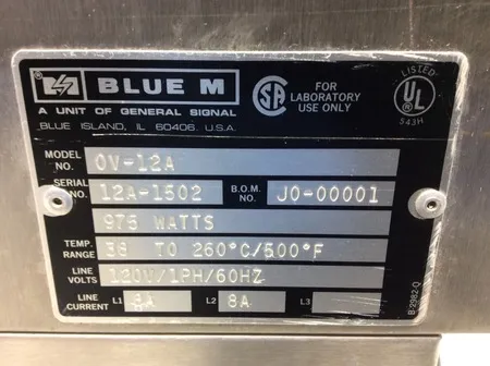 Blue M Stable-Therm Gravity Oven Model OV-12A