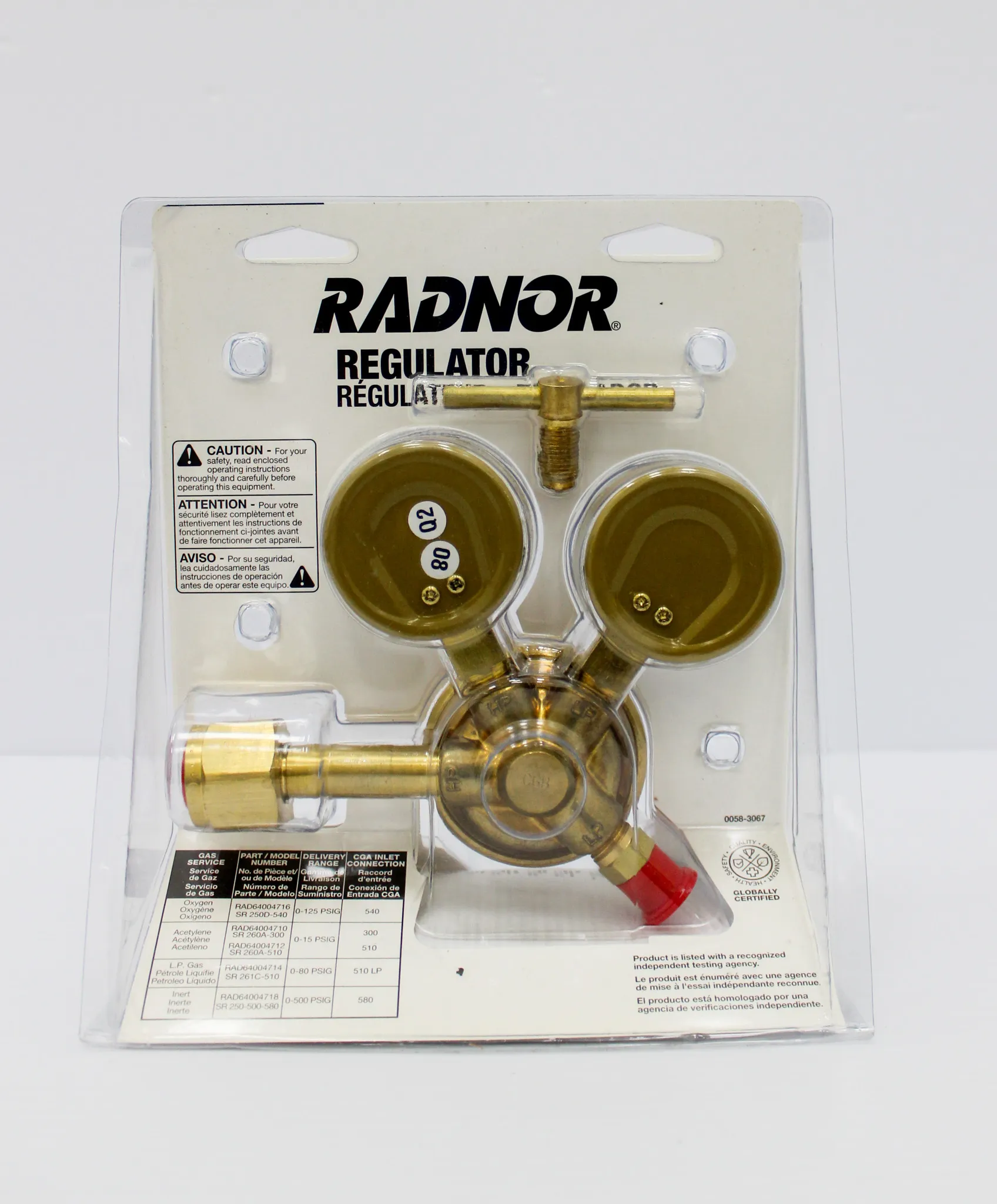 RADNOR Model SR250D-540 Classic Victor Medium Duty Oxygen Single Stage Regulator