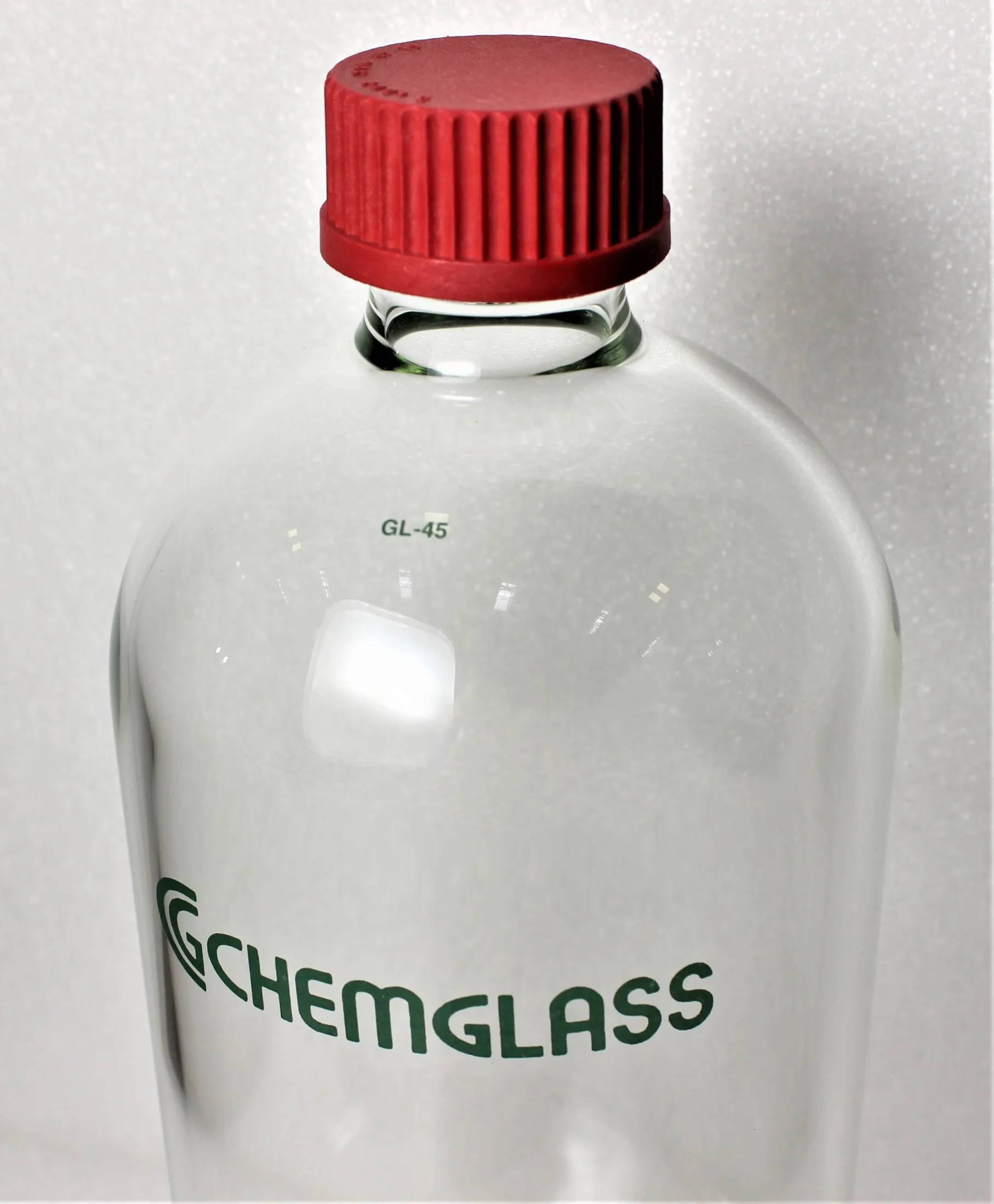 Chemglass NB-0512-011PS Flat Bottom Bottle GL-45 Top Thread 135mm OD