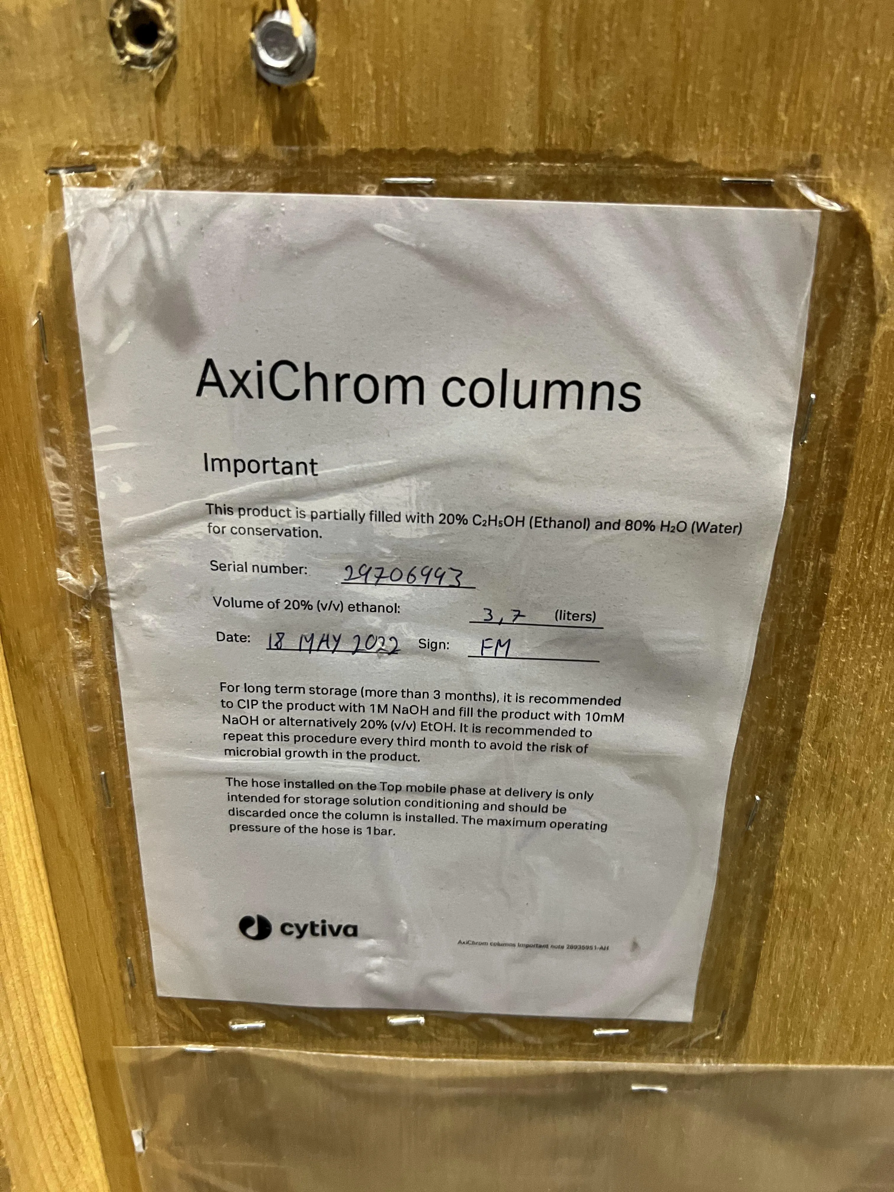 Cytiva AxiChrom 450 PMMA/20SS Column