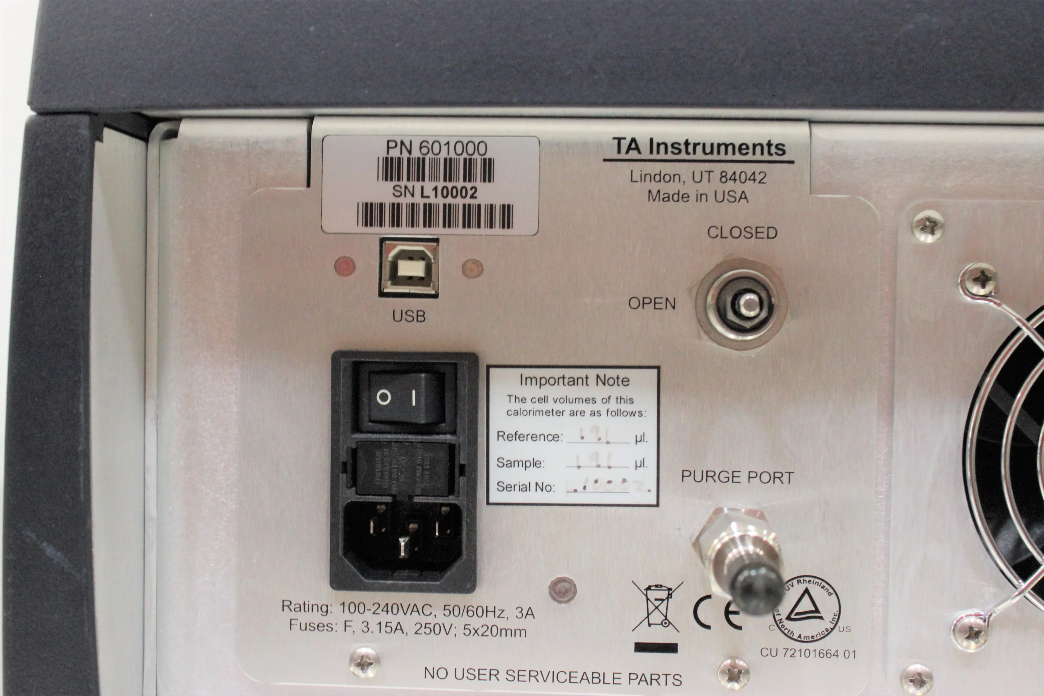 TA Instruments Nano ITC Isothermal Titration Calorimeter L10002