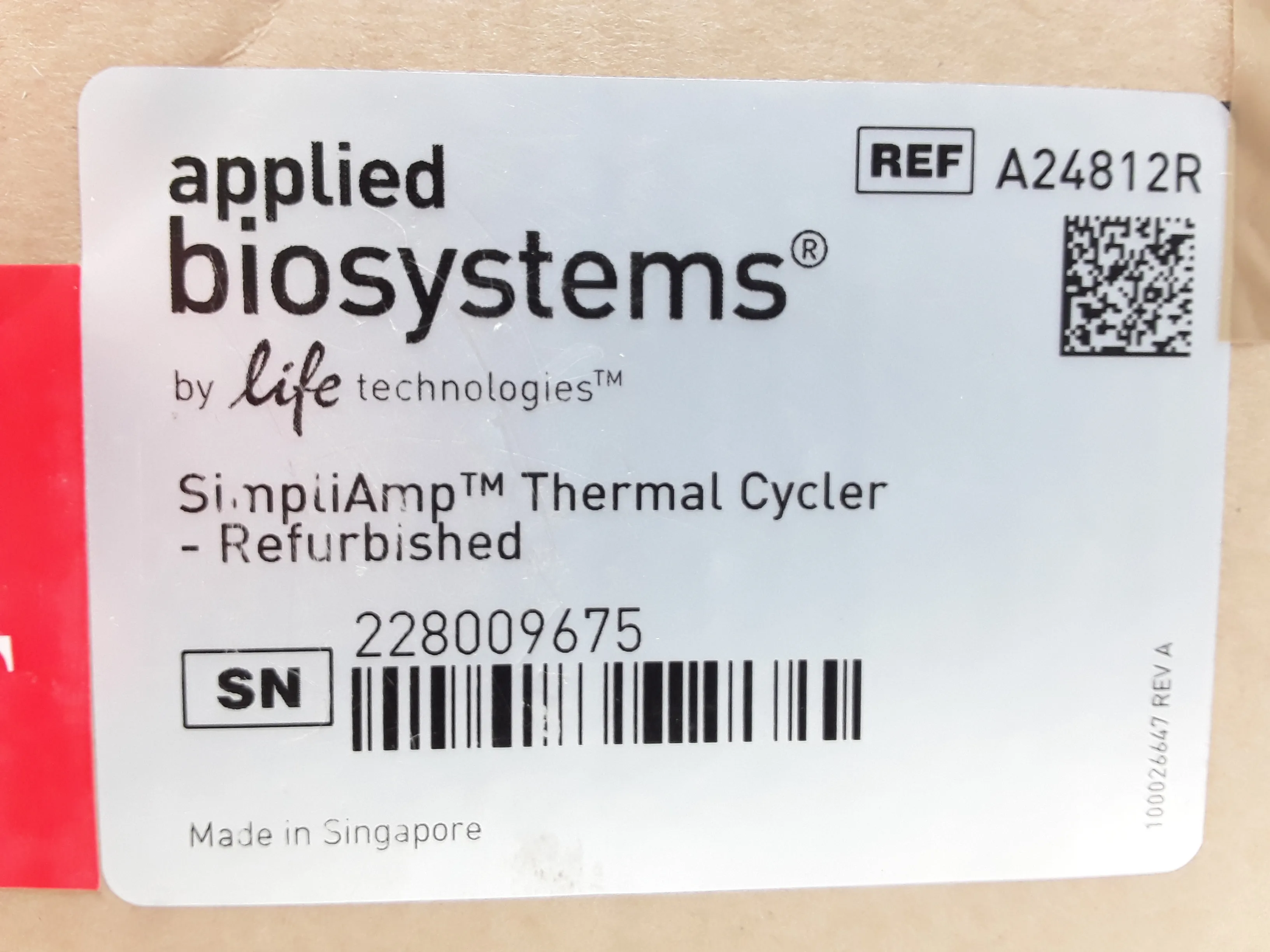 Applied Biosystems SimpliAmp PCR Thermal Cycler Class 1 240V 50Hz/60Hz 30-Day Warranty, 100% Parts and Labor