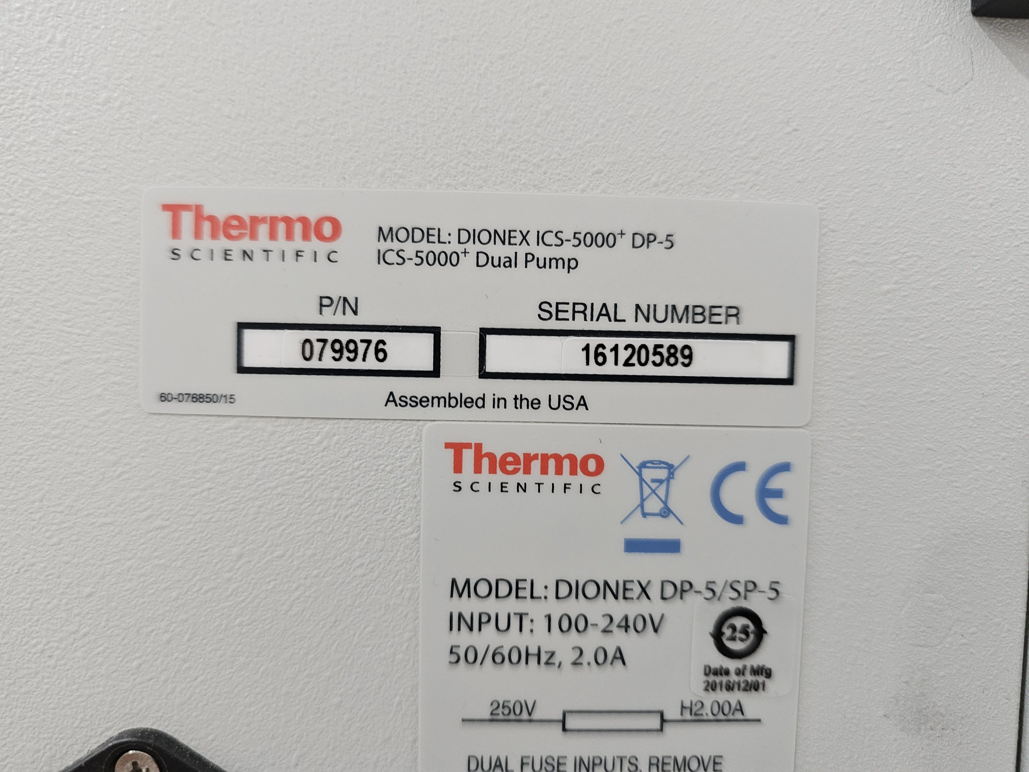 Thermo Scientific Dionex ICS-5000+DC Detector/Chromatography Compartment