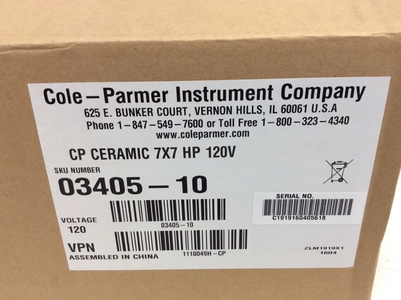 Cole Parmer StableTemp Hotplate Cat. 03405-10 Laboratory Equipment