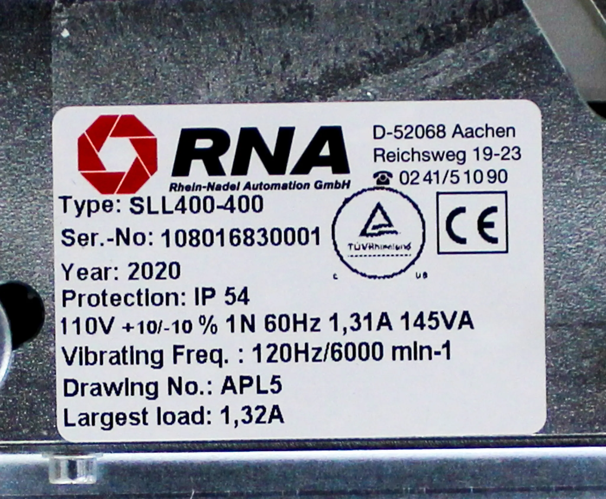 RNA Automation SLL400-400 B Linear Feeder