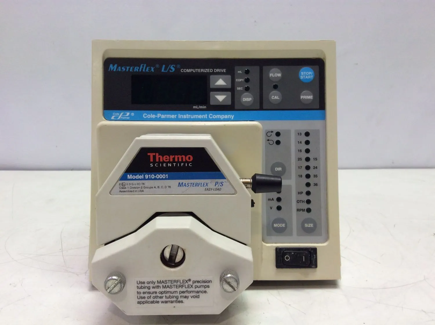 Cole Parmer Masterflex L/S Computerized Drive and Easy-Load P/S Peristaltic Pump