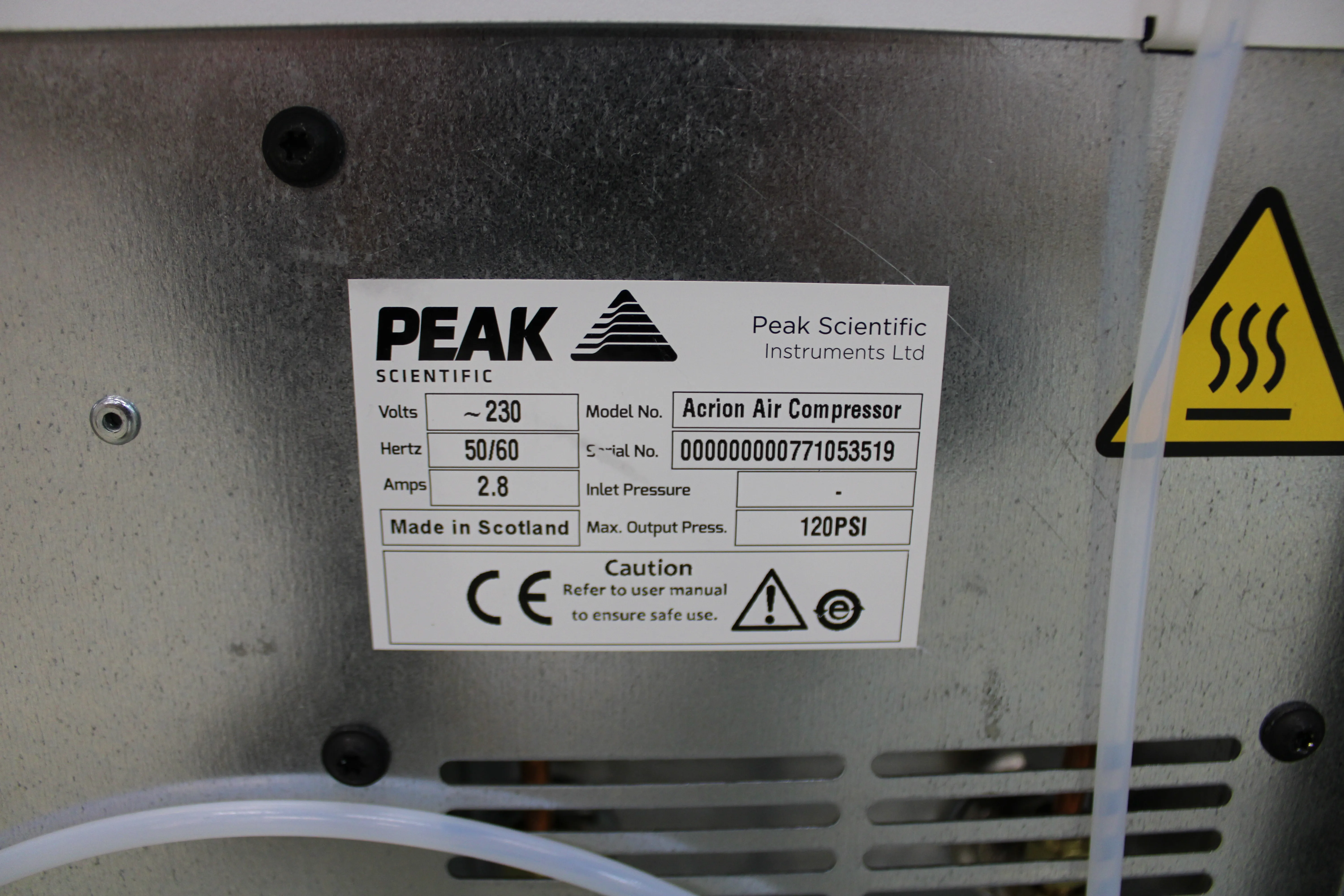 Peak Scientific Acrion N2 Nitrogen Generator & Acrion Air Compressor