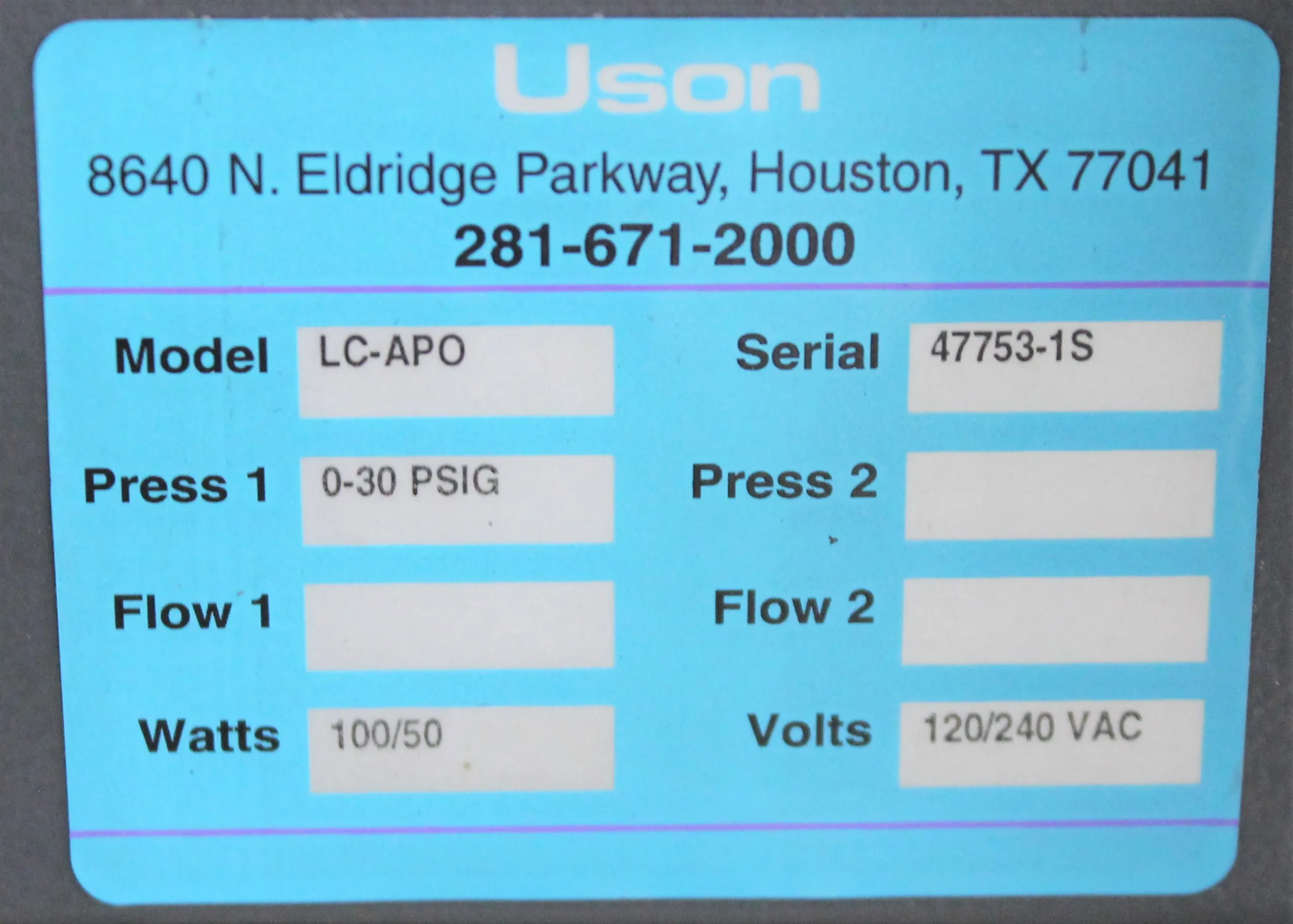 Uson Sprint LC-PO Air Flow Meter