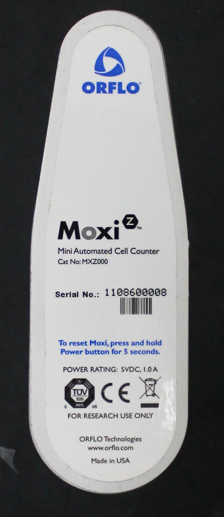 ORFLO Moxi Z Mini Automated Cell Counter MXZ000