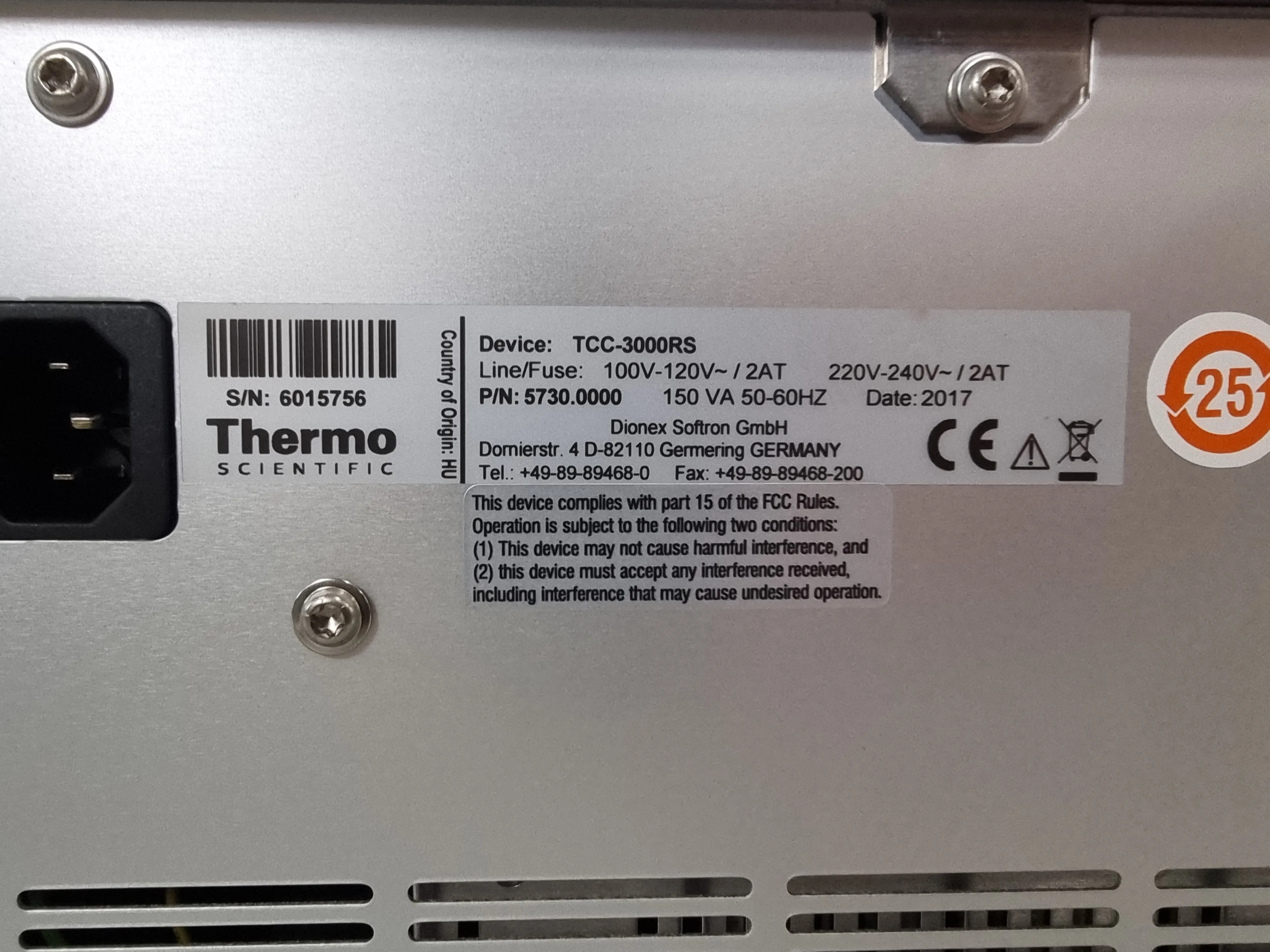 Thermo Scientific Dionex UltiMate 3000 RS Rapid Separation Thermostatted Column Compartment