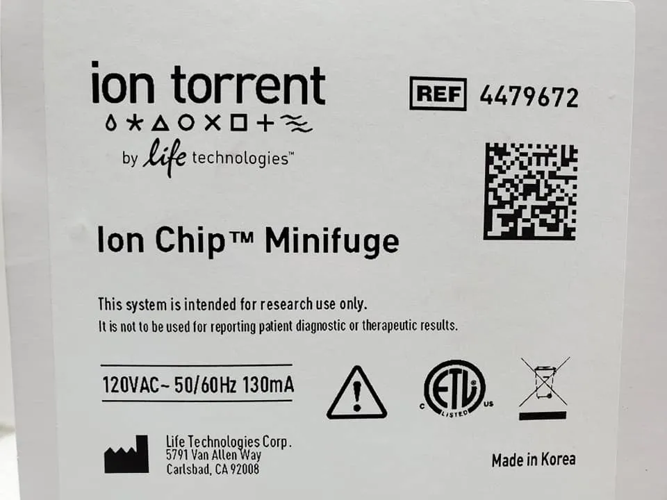 Life Technologies Ion Chip Minifuge 4779672 Microcentrifuge