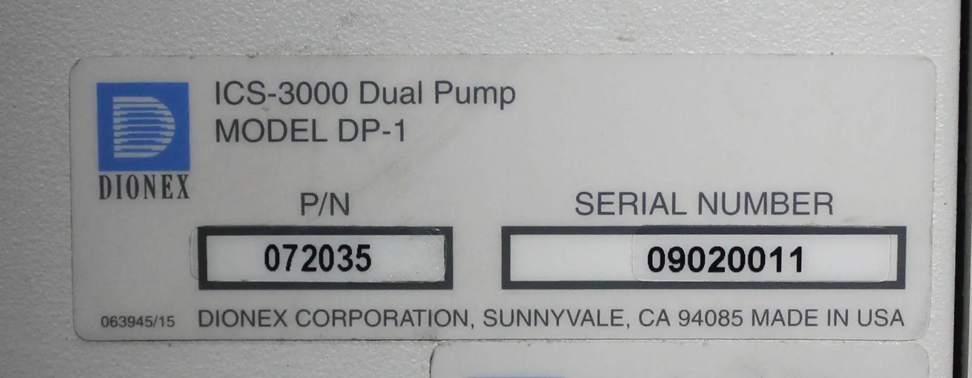 Dionex ICS-3000 DP-1 Dual Piston Pump for Ion Chromatograph