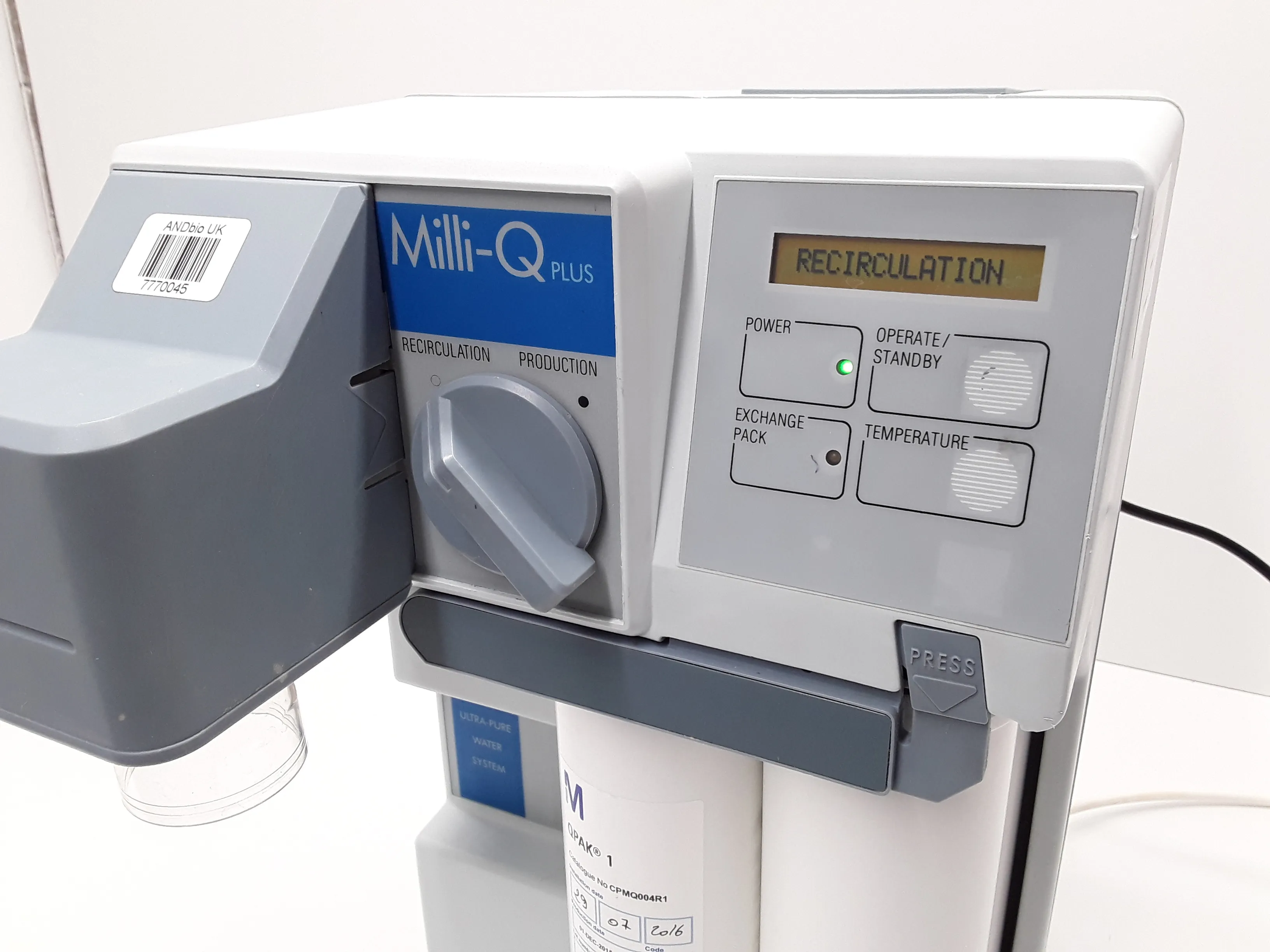 Millipore Milli-Q Plus Water Purification System