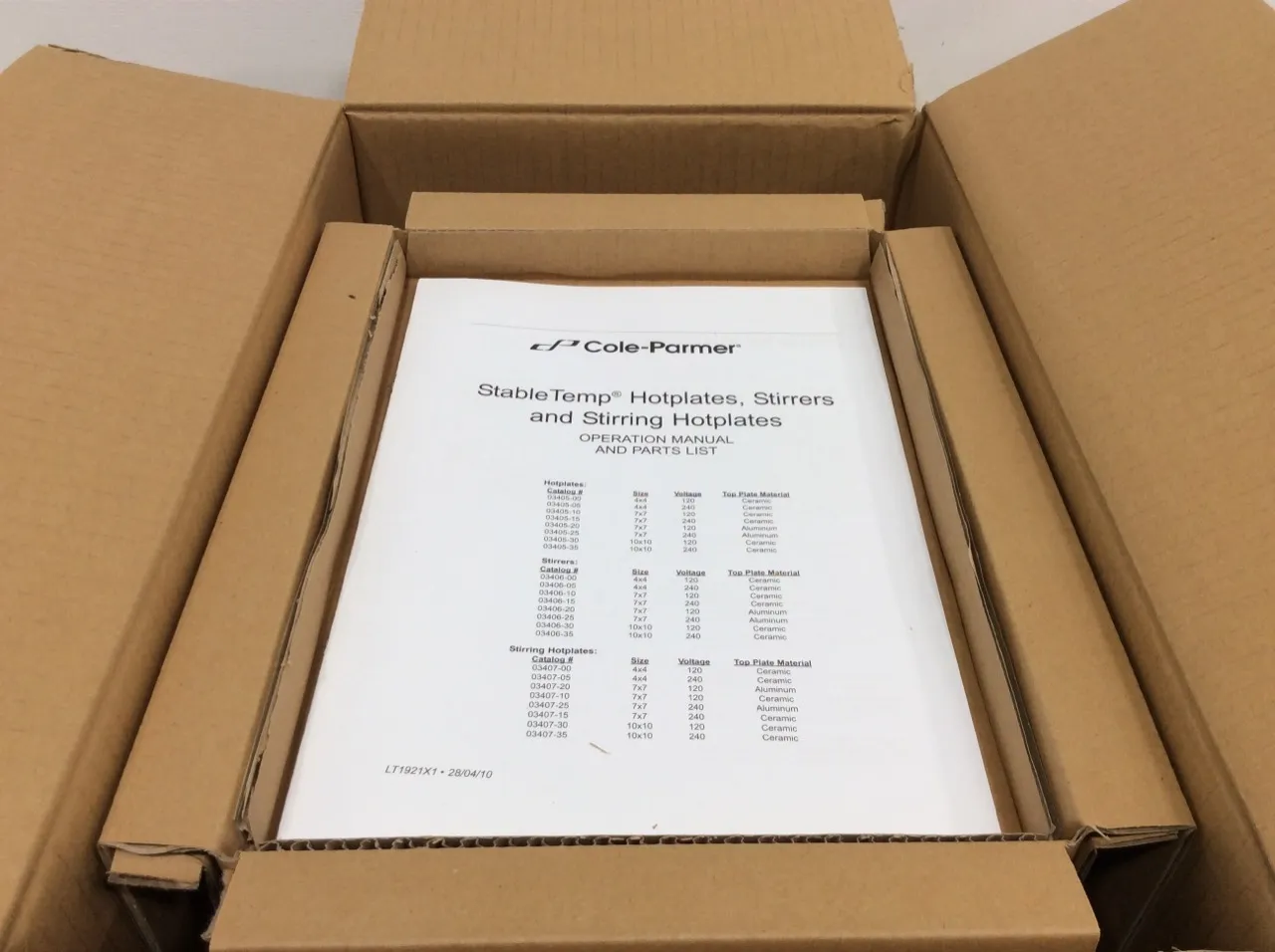 Cole Parmer Stable Temp Hotplate Cat. 03405-10 Lab Equipment