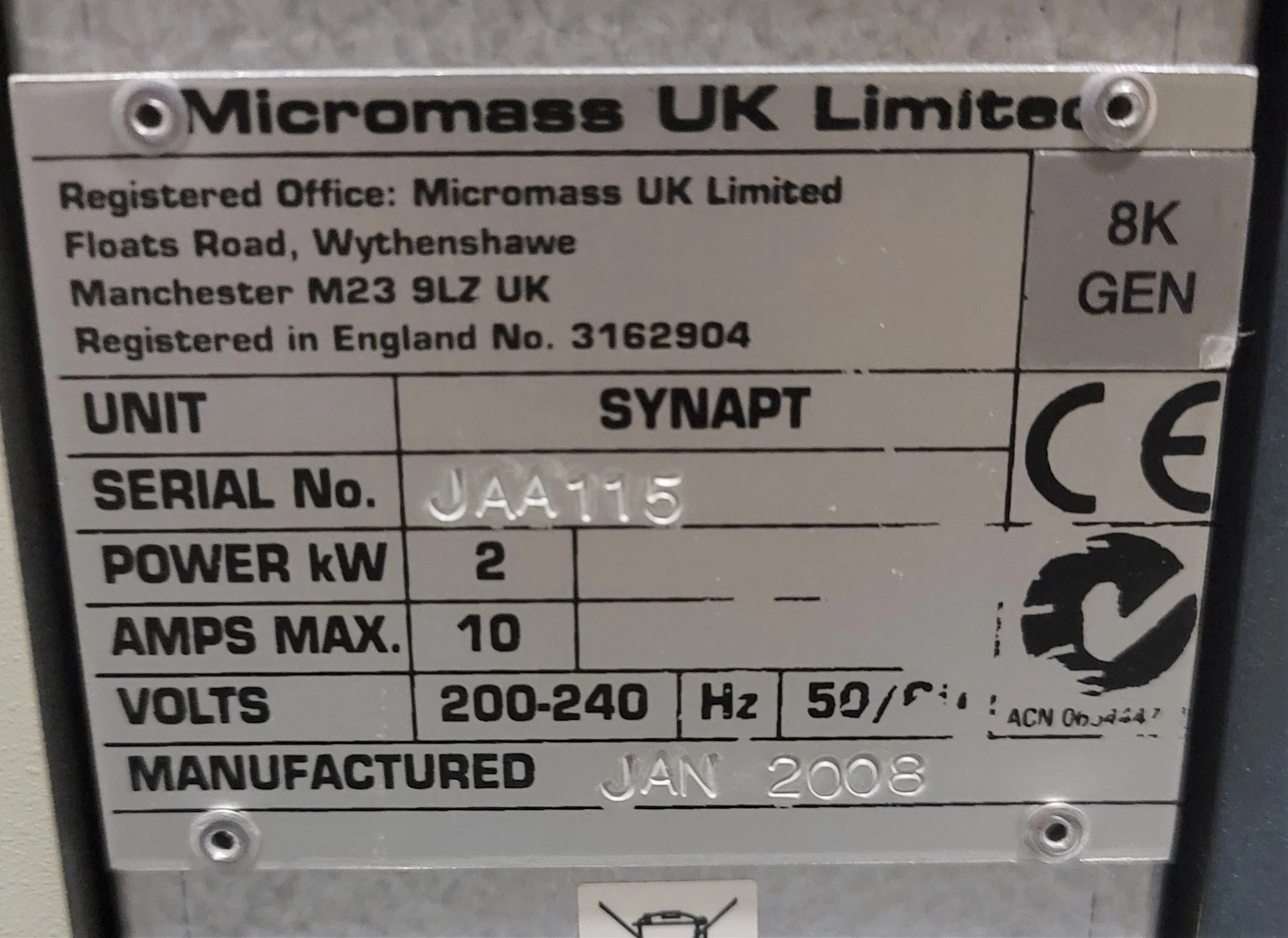 Waters Synapt Q-TOF Mass Spectrometer