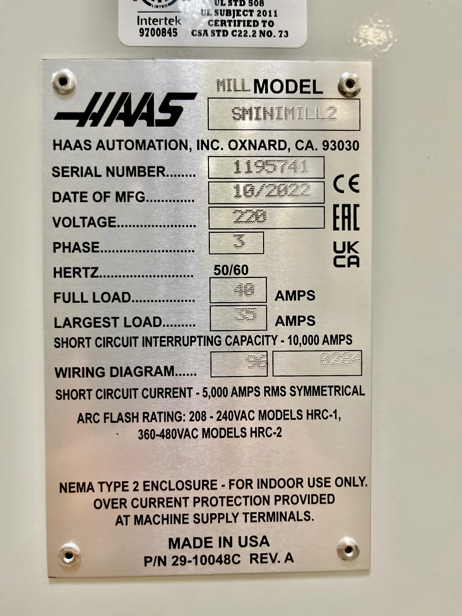 Haas Automation Super Mini Mill 2