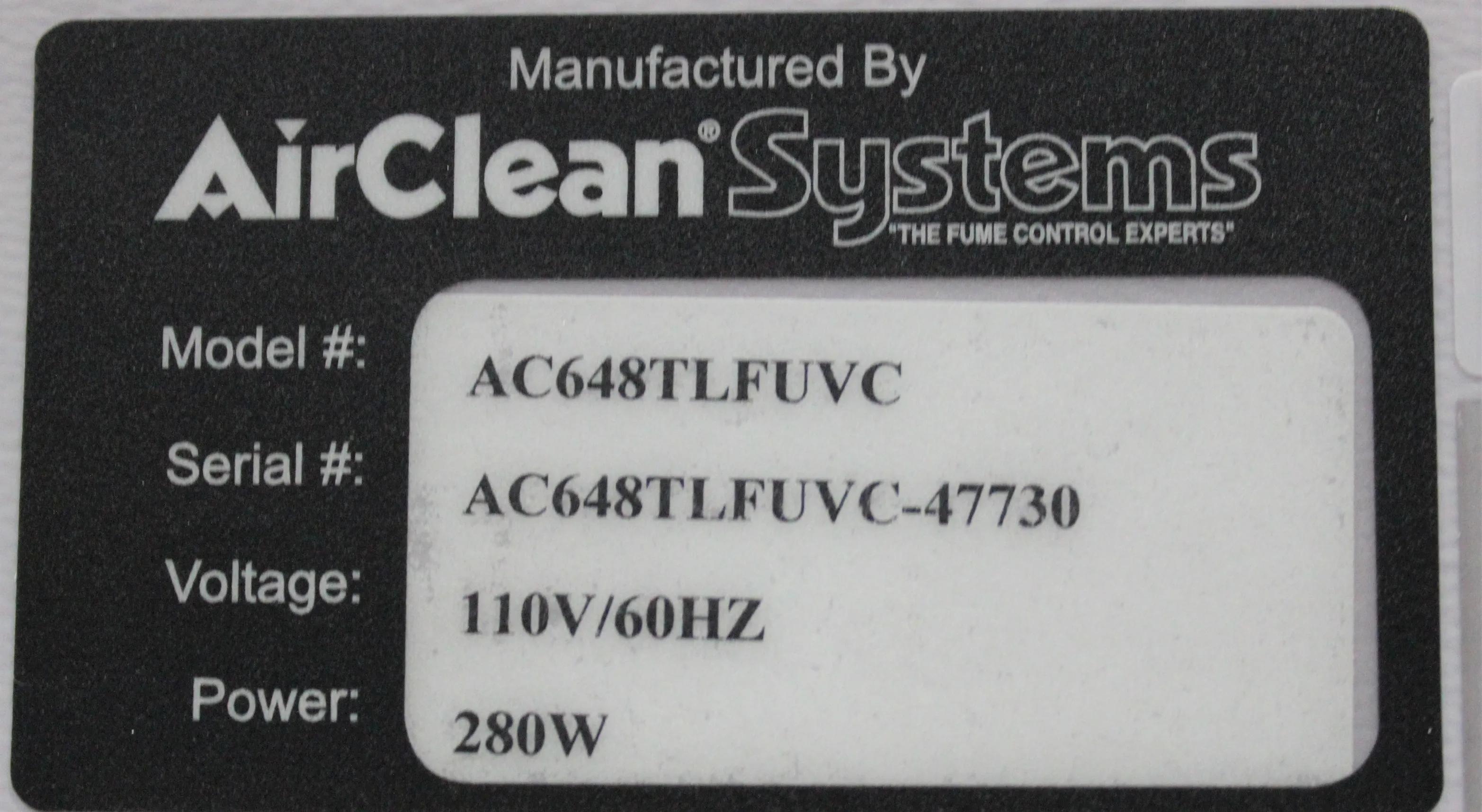 Air Clean Systems PCR Enclosure AC648TLFUVC