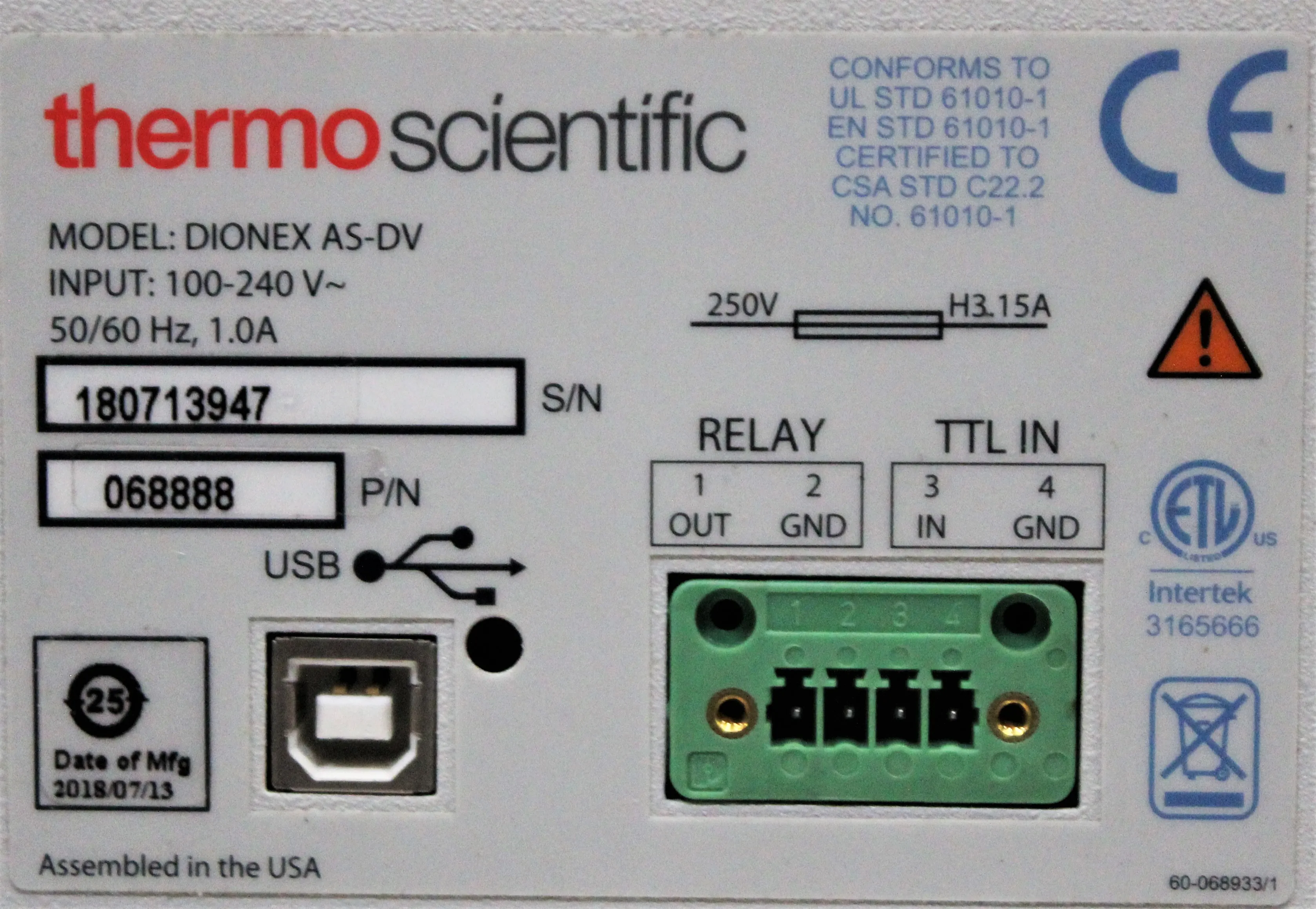 Thermo Scientific Dionex AS-DV Autosampler