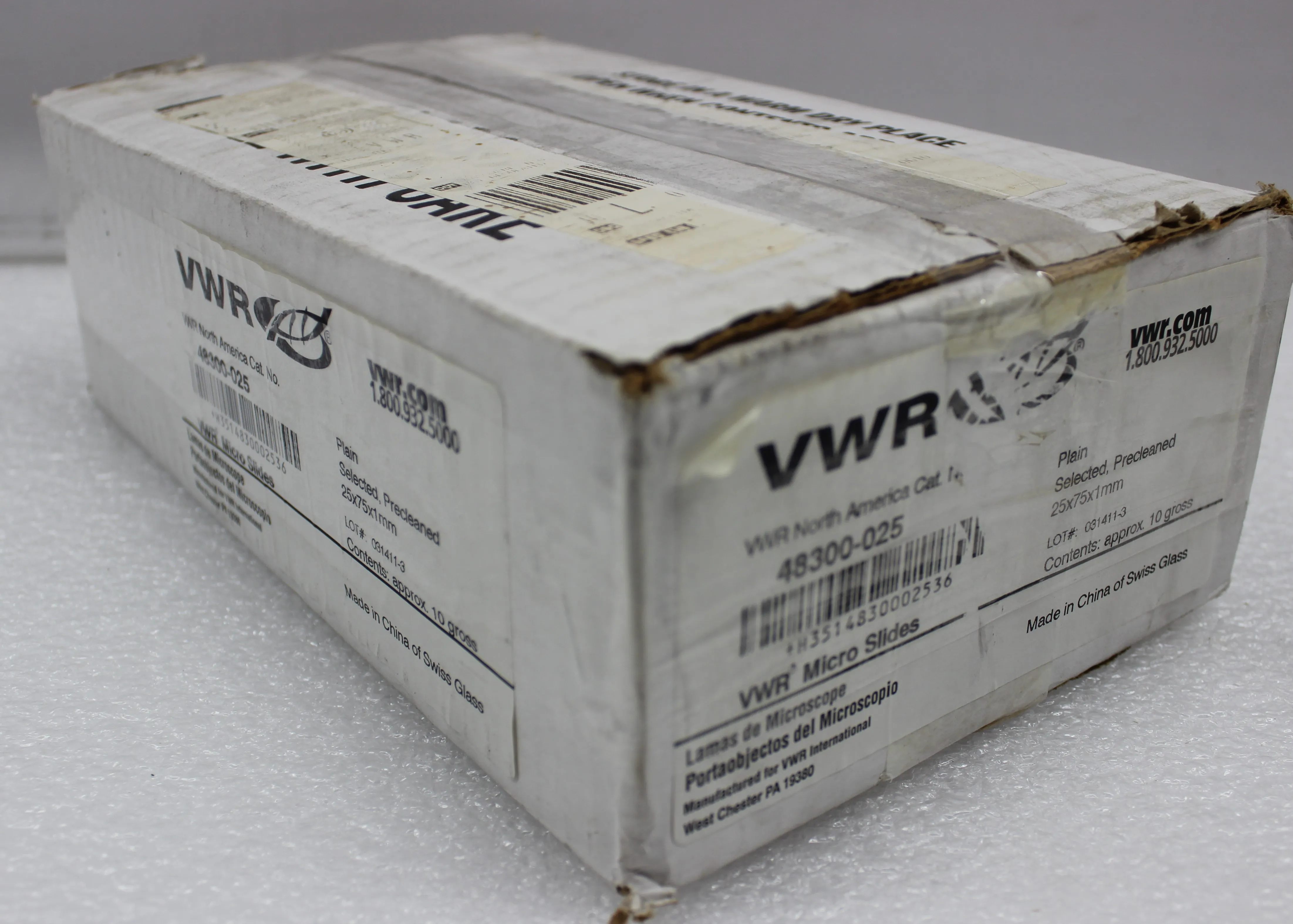 VWR Micro Slides Plain Selected Precleaned 48300-025 20qty