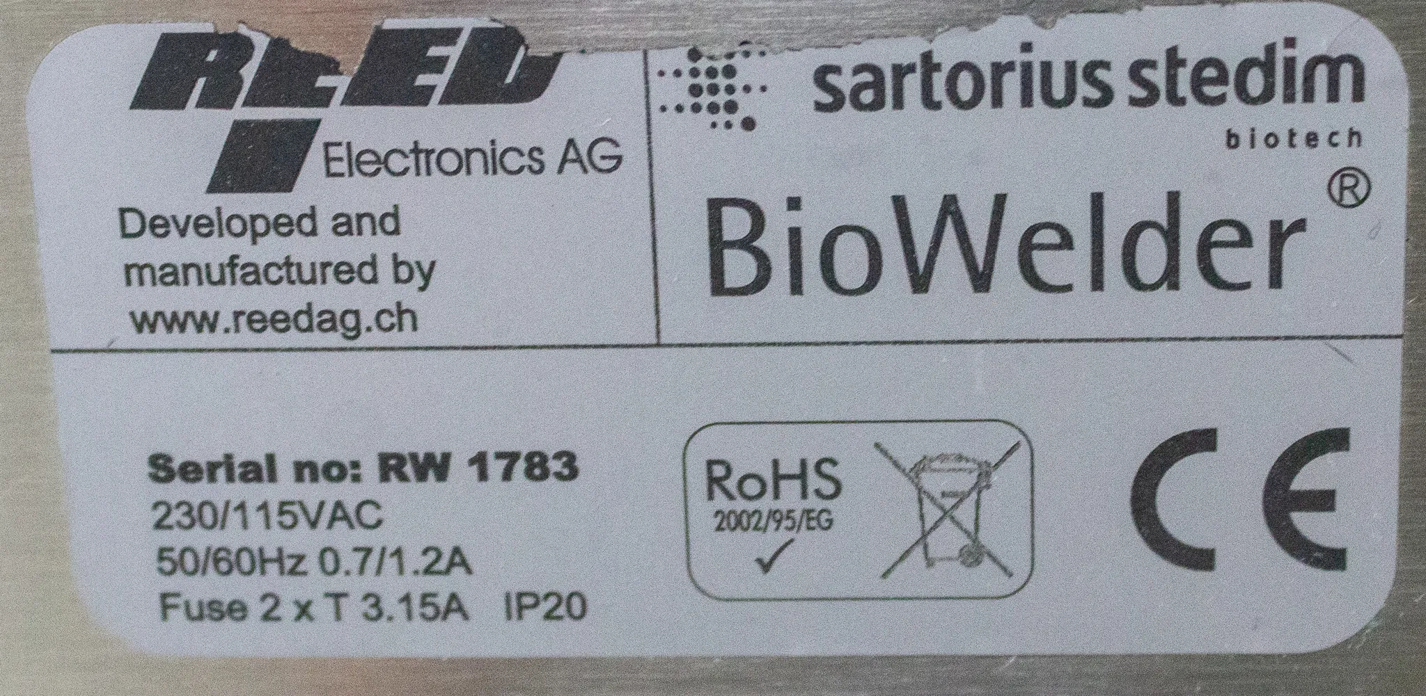 Sartorius BioWelder Tube Welder