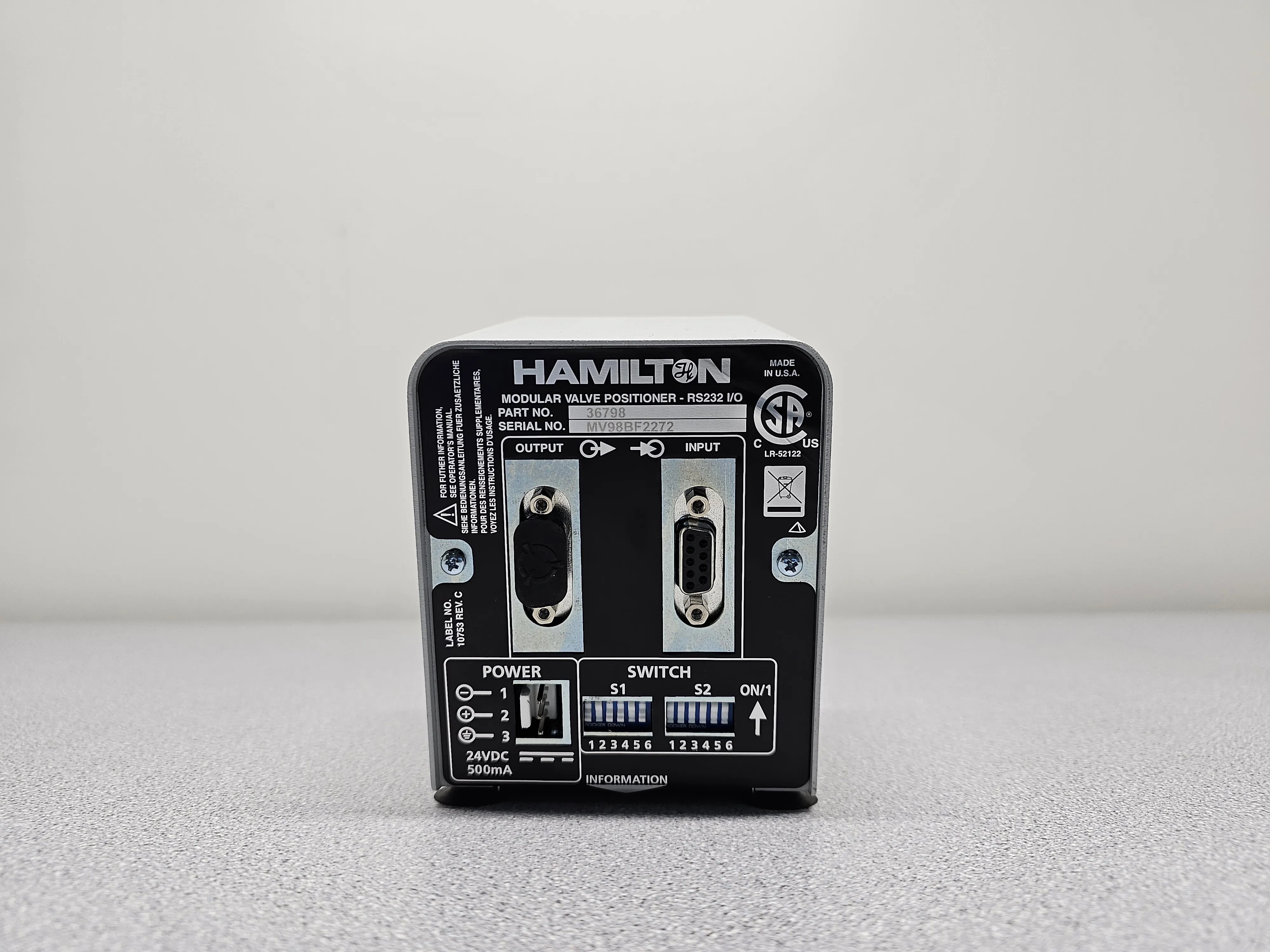 Hamilton MVP Modular Valve Positioner W/ RS-232 Control P/N: 36798